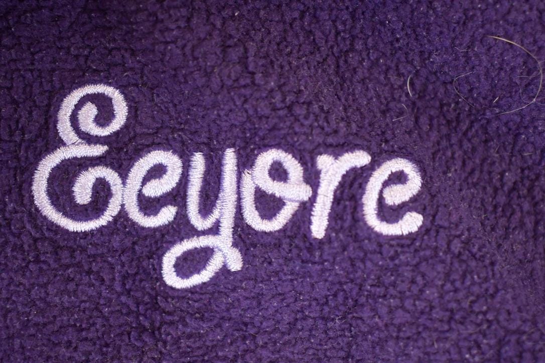 Vintage 1990s Disney Eeyore Winnie The Pooh Fleece Quarter Zip Sweater Women's M - Image 4