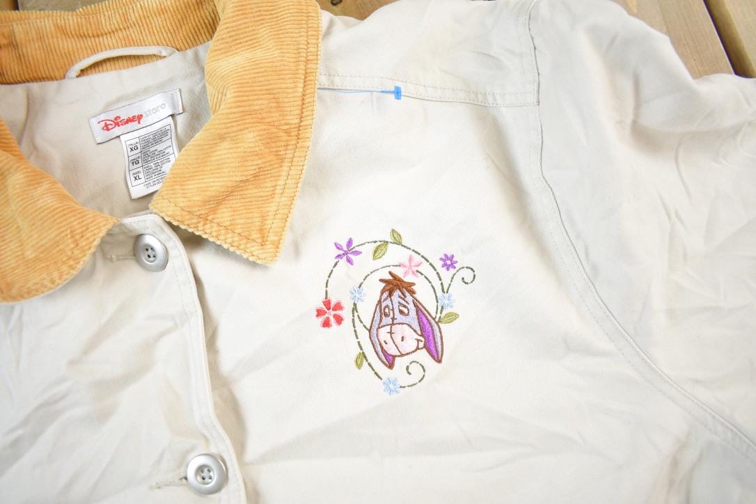 Vintage 1990s Disney Winnie The Pooh Eeyore Embroidered Jacket Men's XL - Image 3