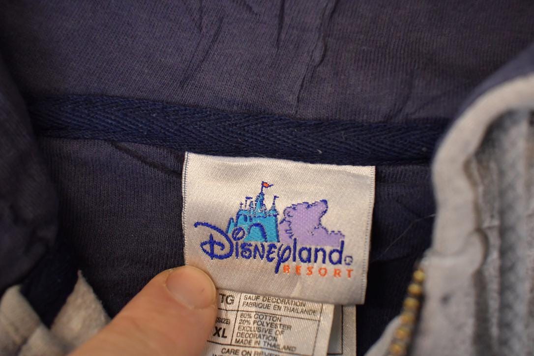Vintage 1990s Disneyland Full Zip Hoodie Sweater Women's XL - Image 6