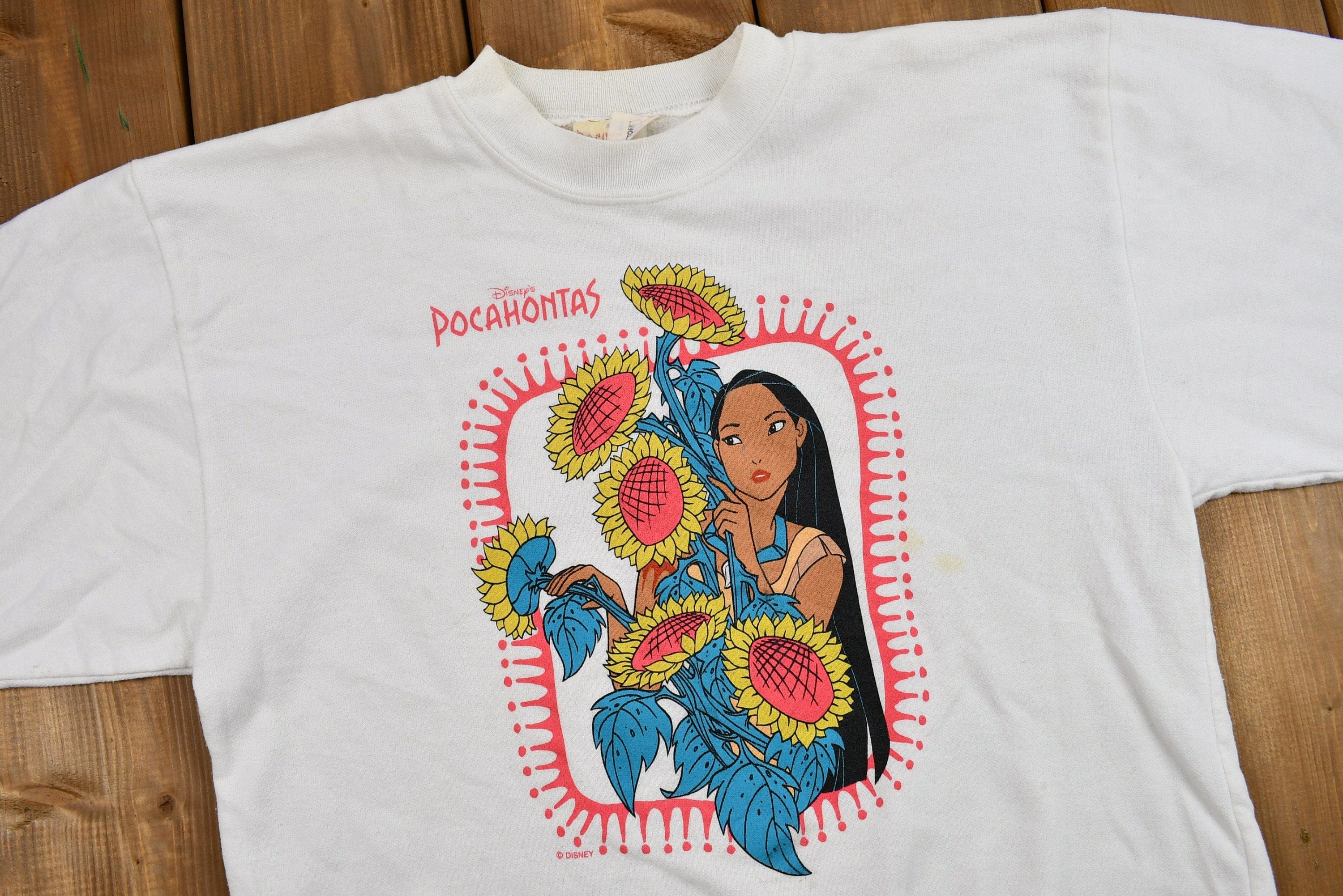 Vintage 1990s Disney's Pocahontas Graphic Crewneck Sweatshirt Youth Large - Image 3