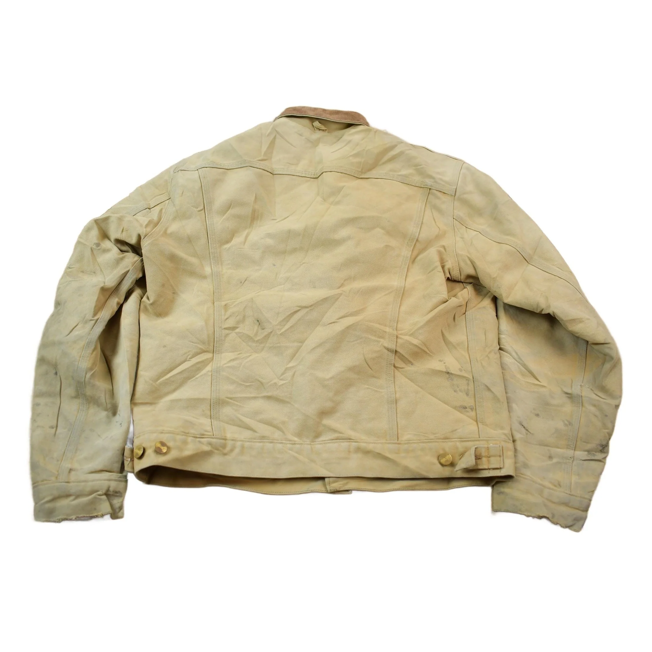 Vintage 1990s Distressed Carhartt Blanket Lined Button Down Jacket Men's L - Image 2