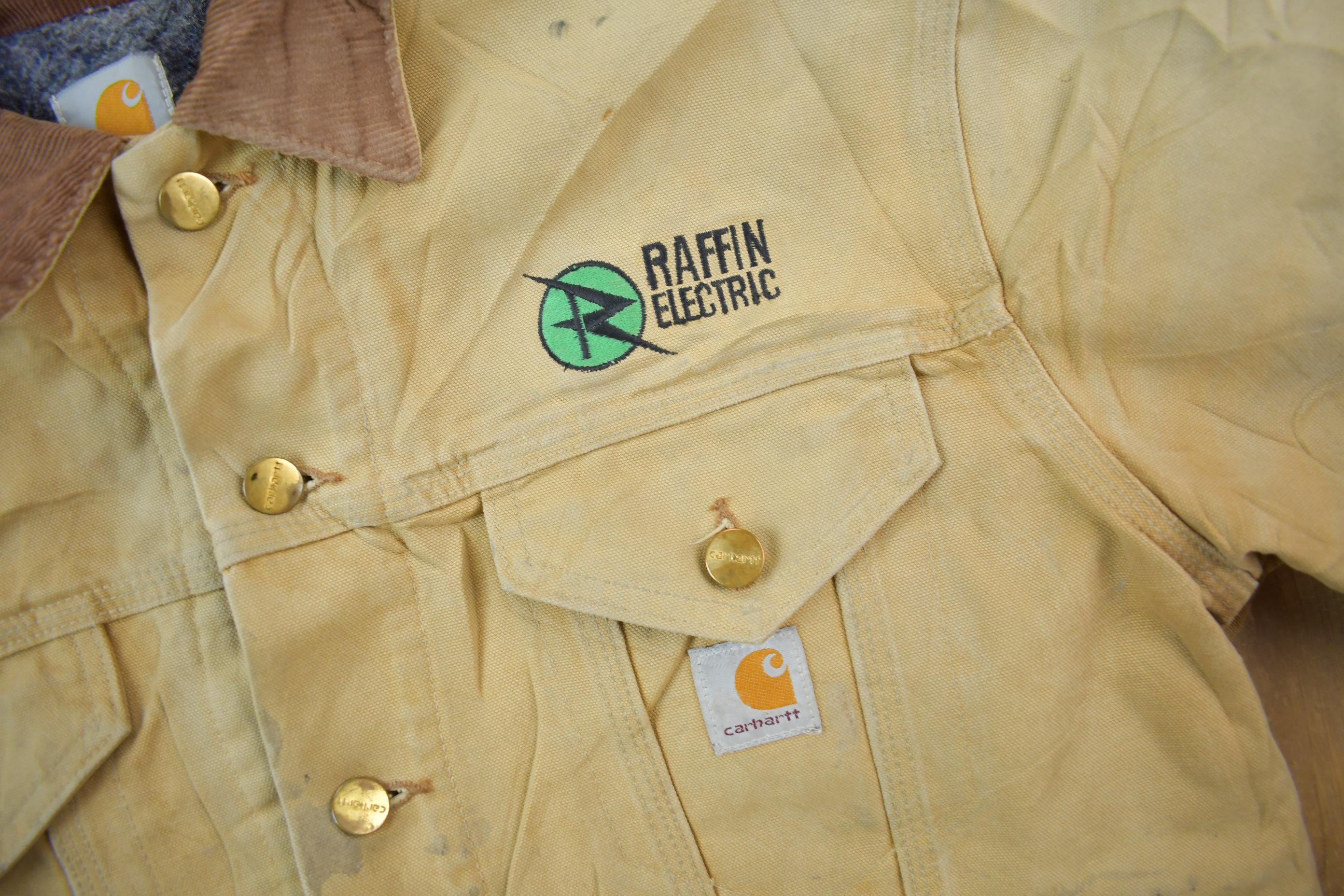 Vintage 1990s Distressed Carhartt Blanket Lined Button Down Jacket Men's L - Image 3