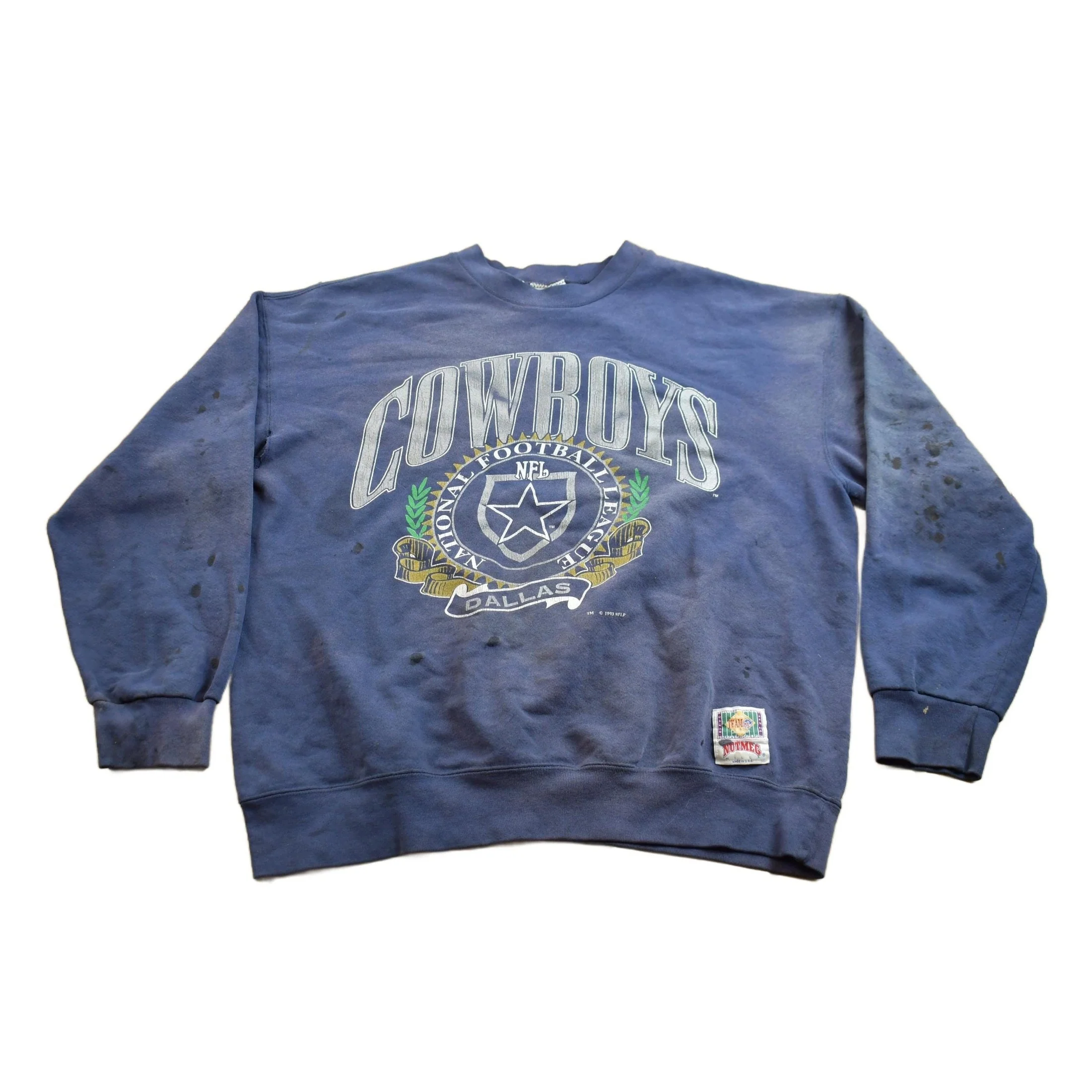 Vintage 1990s Distressed Dallas Cowboys NFL Crewneck Sweatshirt Men's Large