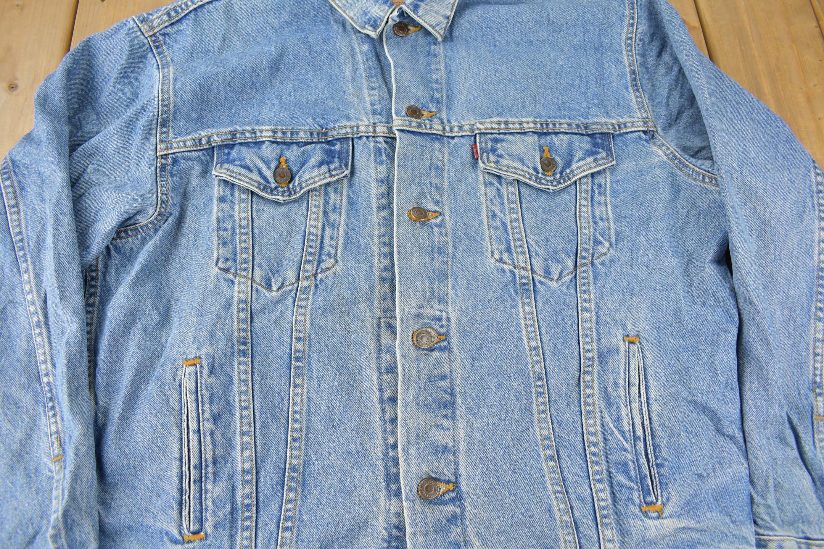 Vintage 1990s Distressed Jean Jacket Size XL Men's Large - Image 4