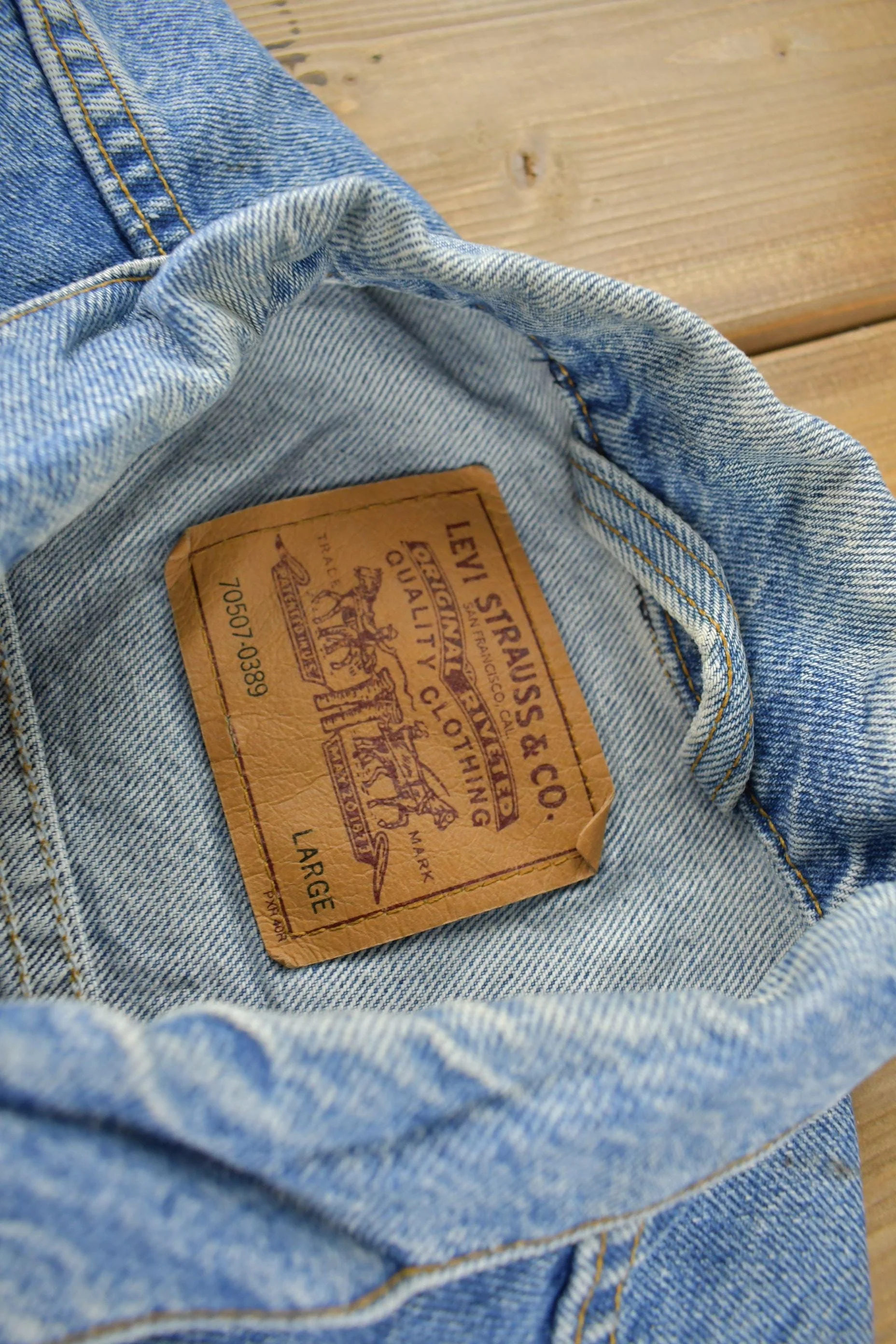 Vintage 1990s Distressed Jean Jacket Size XL Men's Large - Image 5