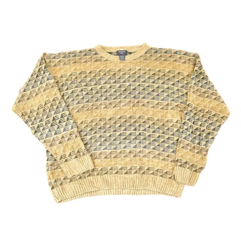 Vintage 1990s Dockers Abstract Knit Crewneck Sweater Men's L