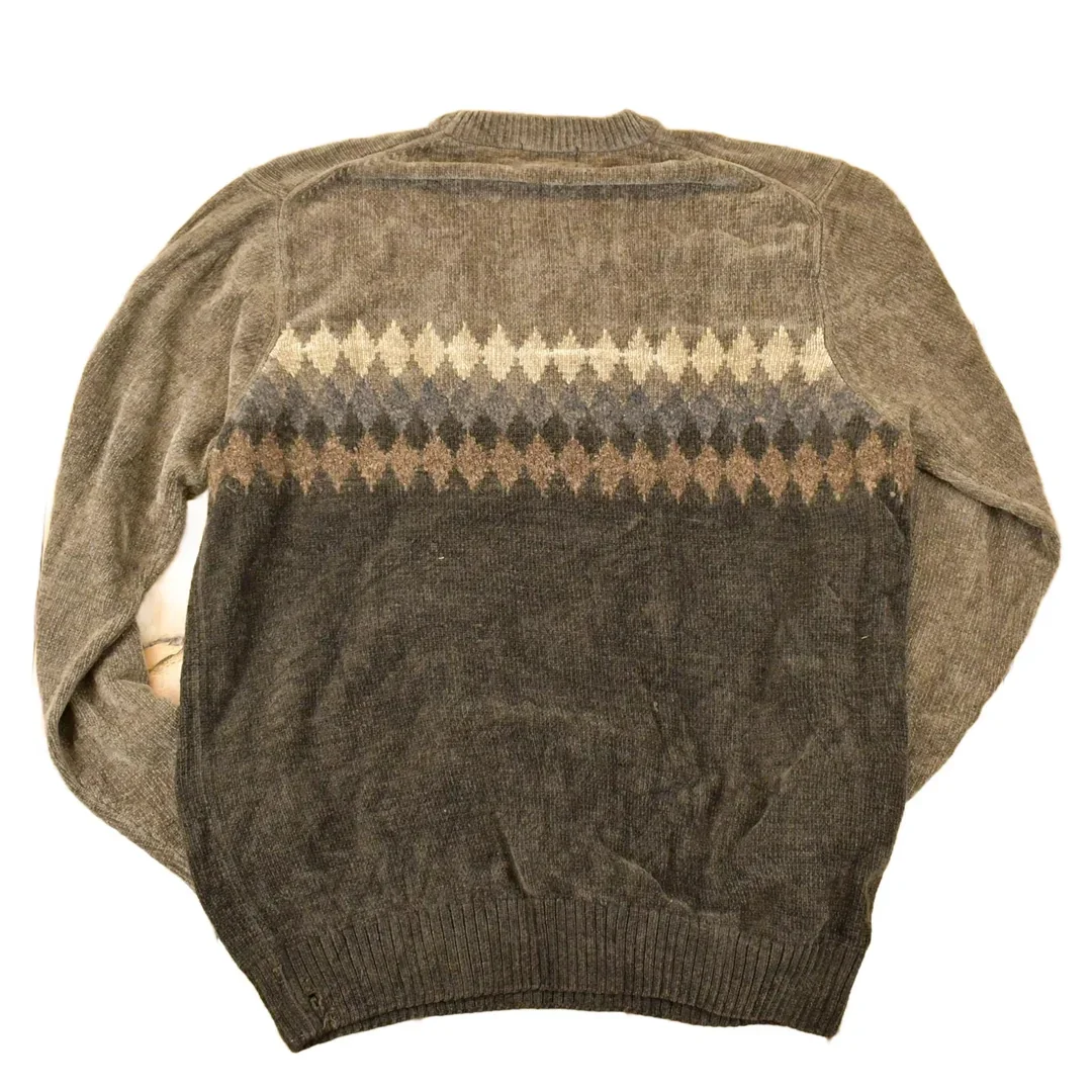 Vintage 1990s Dockers Knit Abstract Argyle Pattern Crewneck Sweater Men's L - Image 2