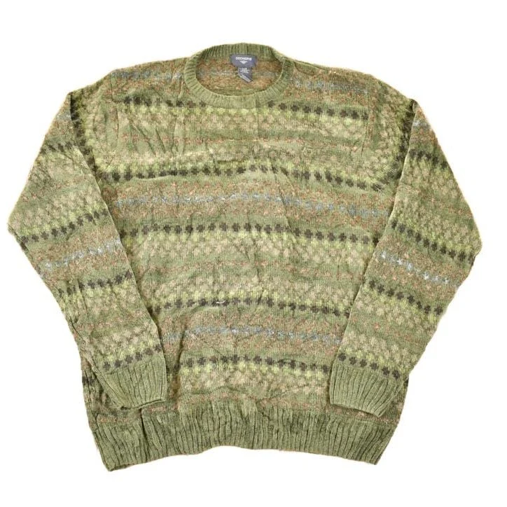 Vintage 1990s Dockers Striped Knit Crewneck Sweater Men's L