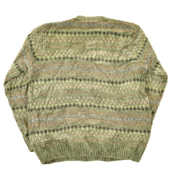 Vintage 1990s Dockers Striped Knit Crewneck Sweater Men's L - Image 2