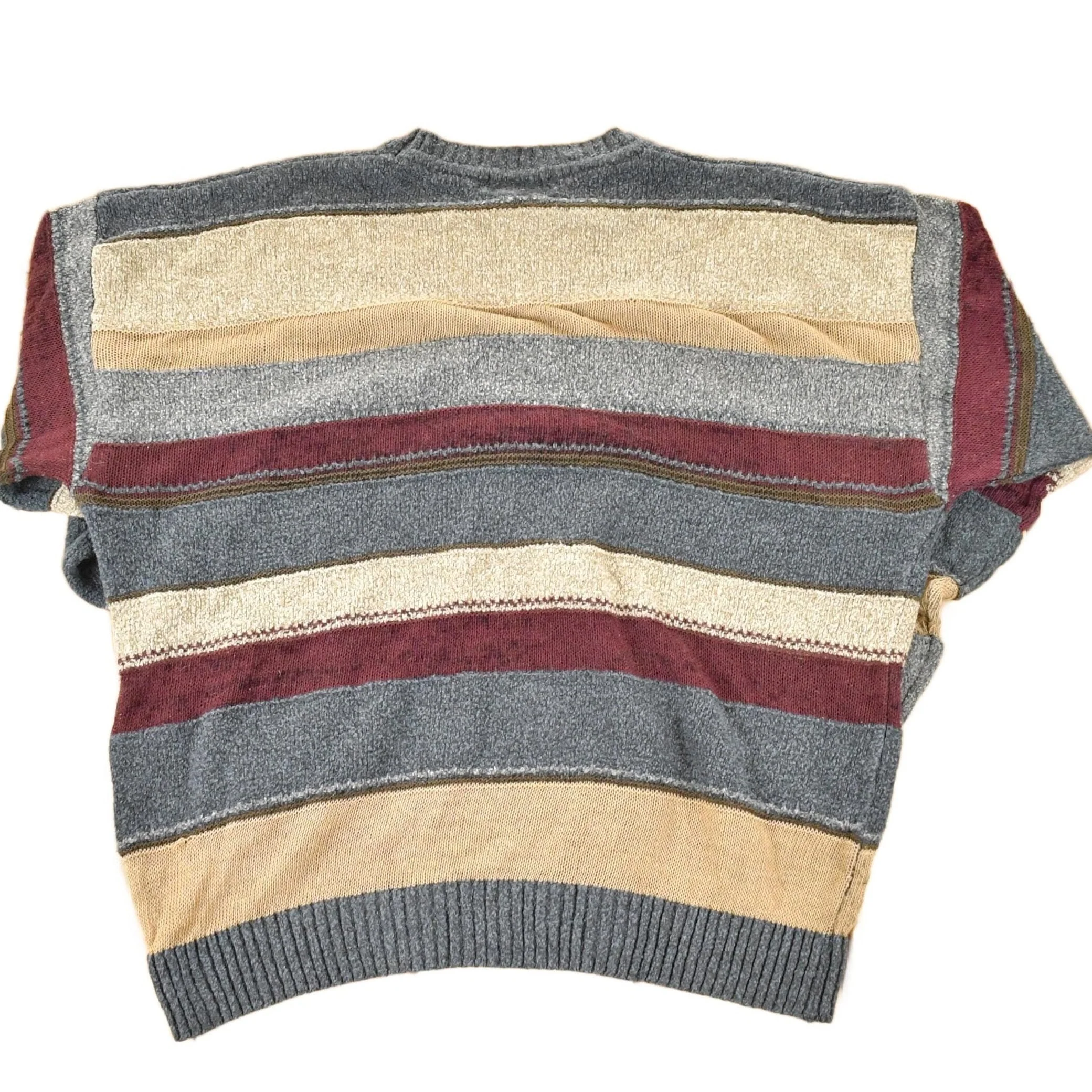 Vintage 1990s Dockers Striped Knit Crewneck Sweater Men's M-L - Image 2