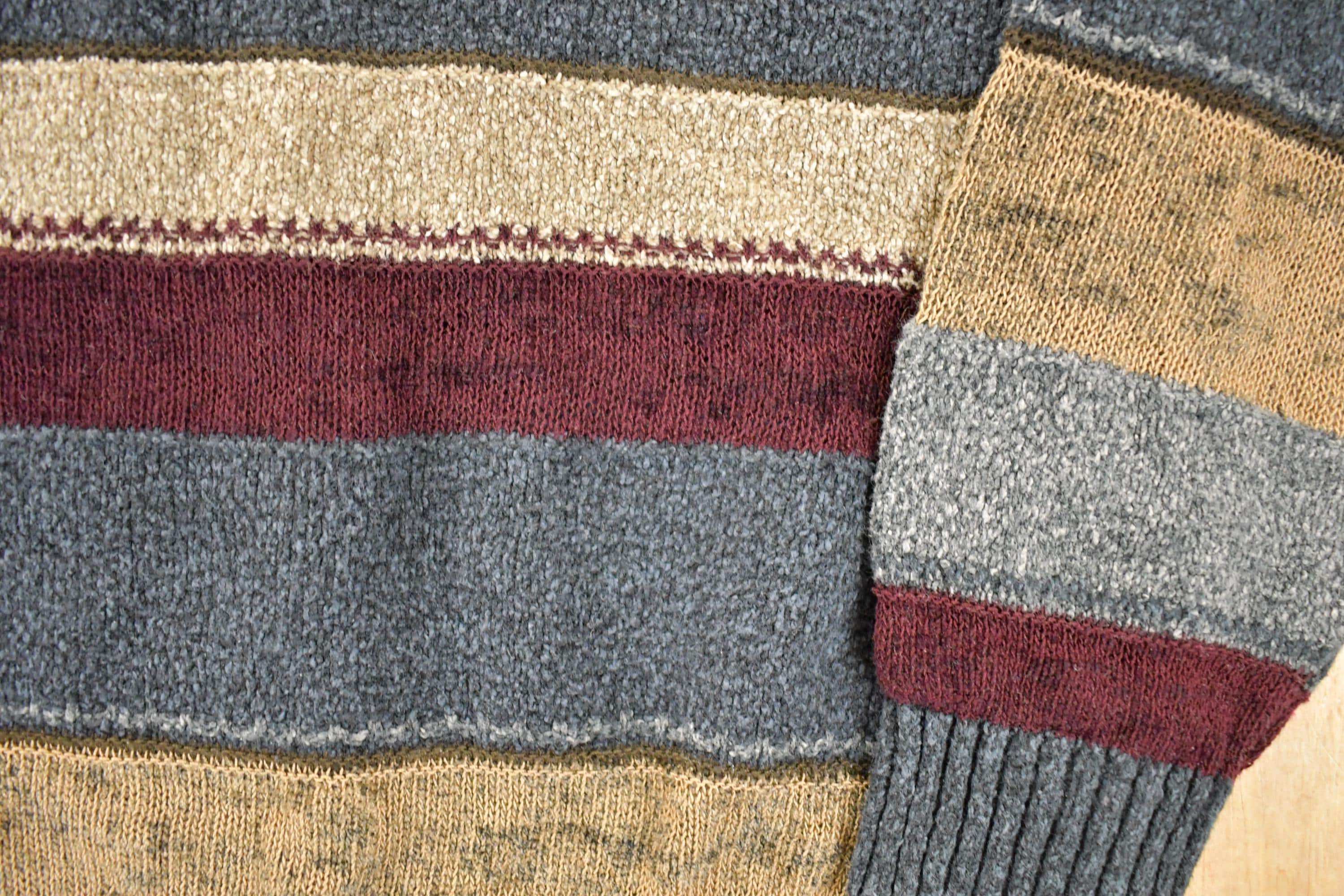 Vintage 1990s Dockers Striped Knit Crewneck Sweater Men's M-L - Image 3