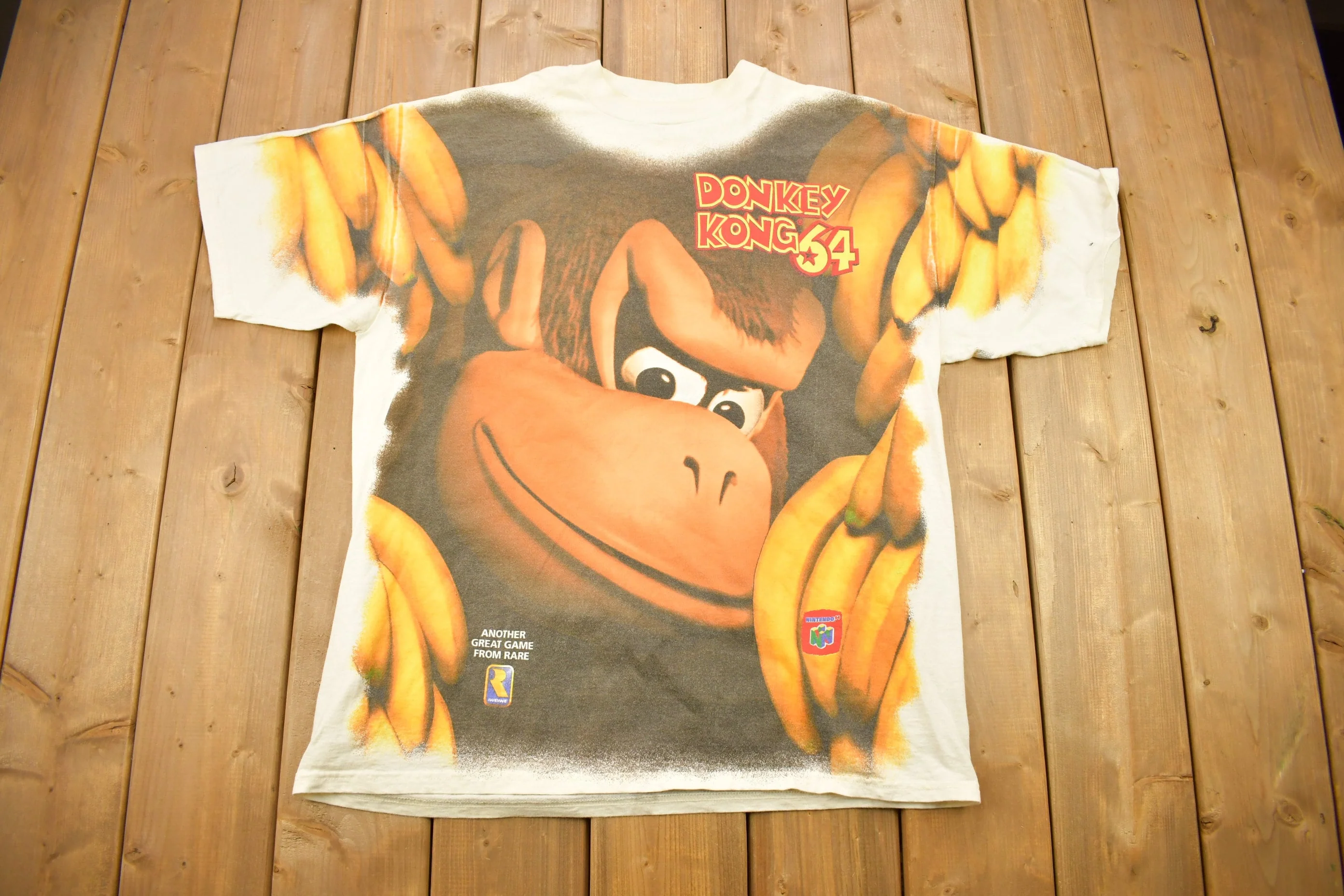 Vintage 1990s Donkey Kong 64 All Over Print Nintendo T-shirt - Image 5
