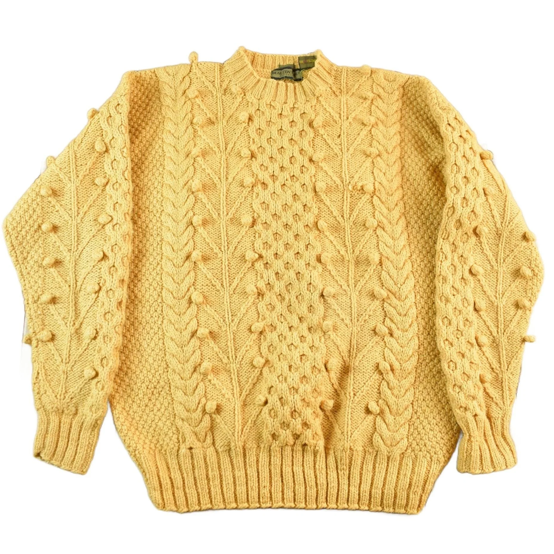 Vintage 1990s Dual Control Hand Knit Wool Sweater Mens Large