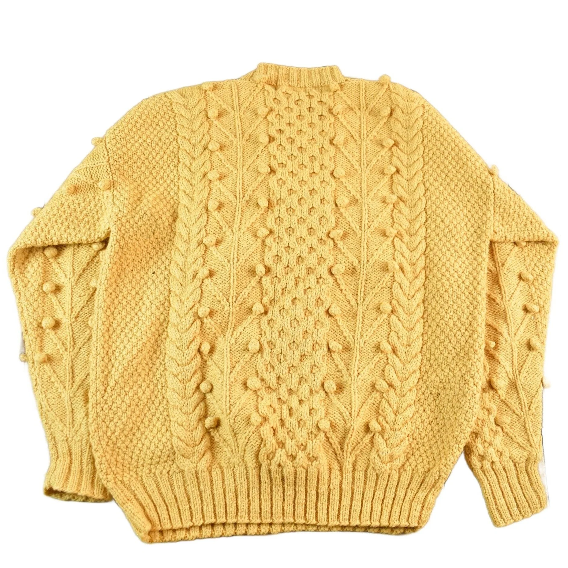 Vintage 1990s Dual Control Hand Knit Wool Sweater Mens Large - Image 2
