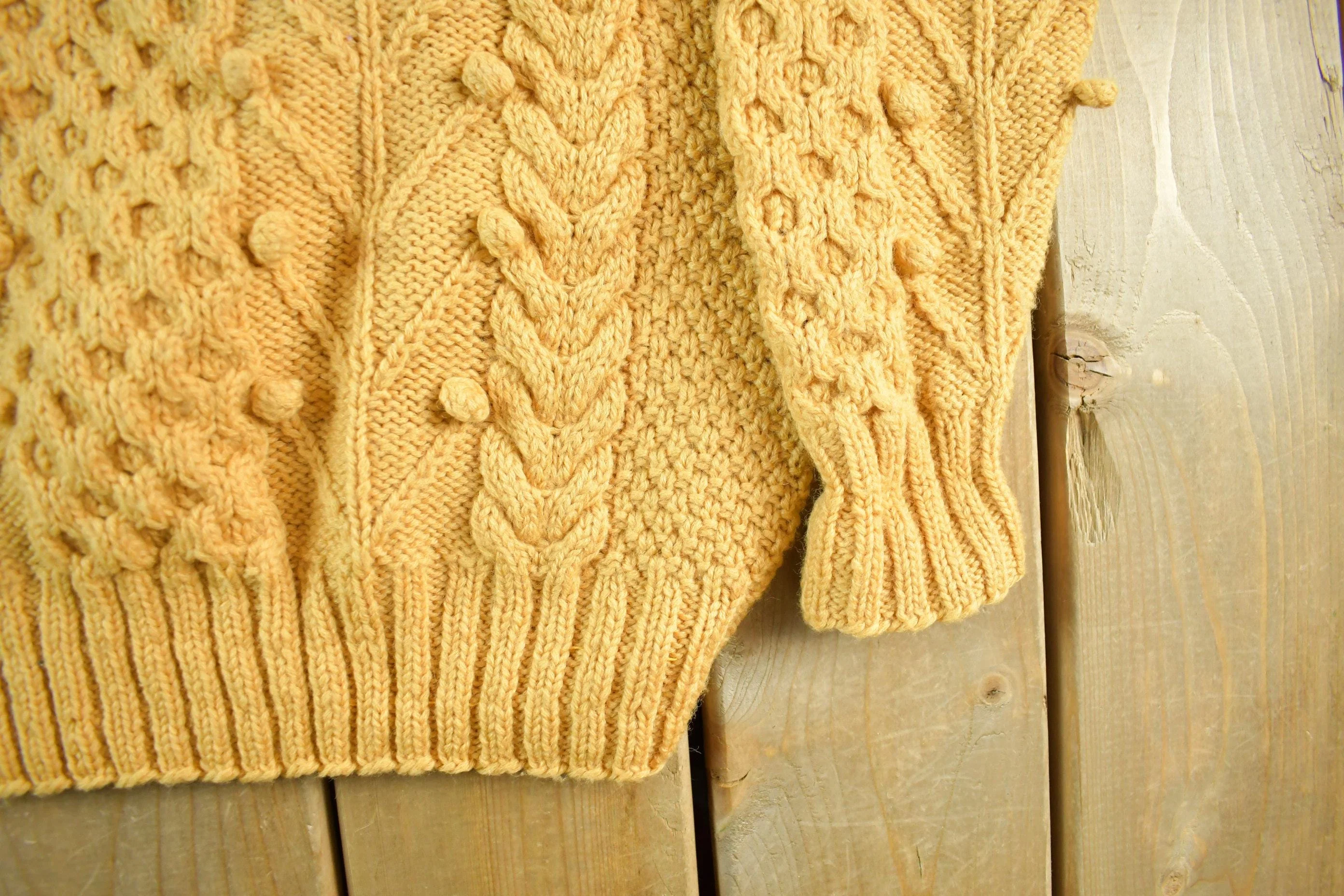Vintage 1990s Dual Control Hand Knit Wool Sweater Mens Large - Image 3
