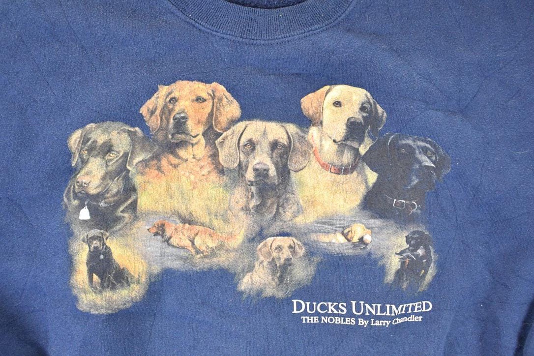 Vintage 1990s Ducks Unlimited Labrador Retriever Dog Gang Crewneck Sweatshirt Men's XL - Image 3
