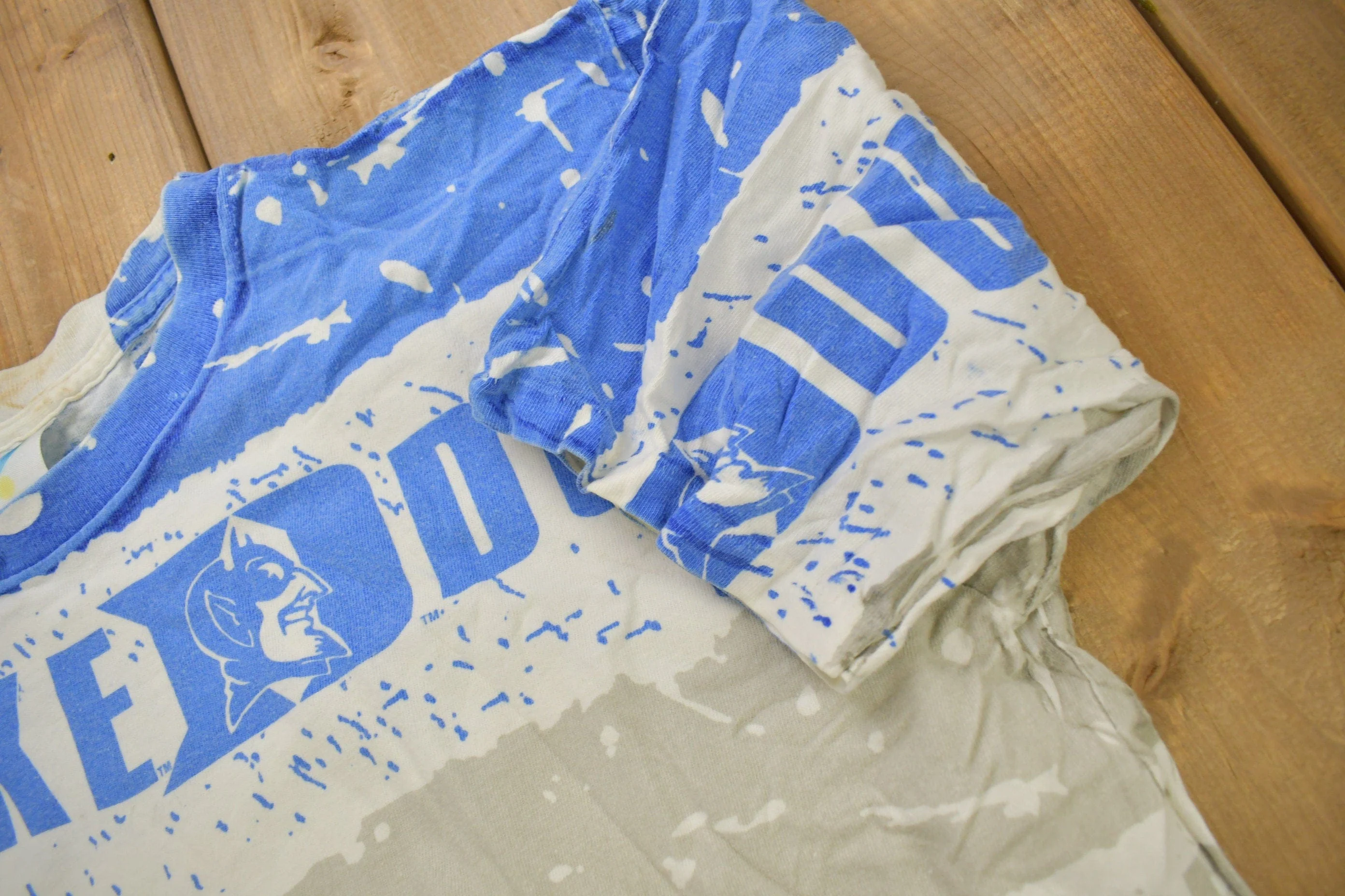 Vintage 1990s Duke University Blue Devils Collegiate T-Shirt Men's Large - Image 4