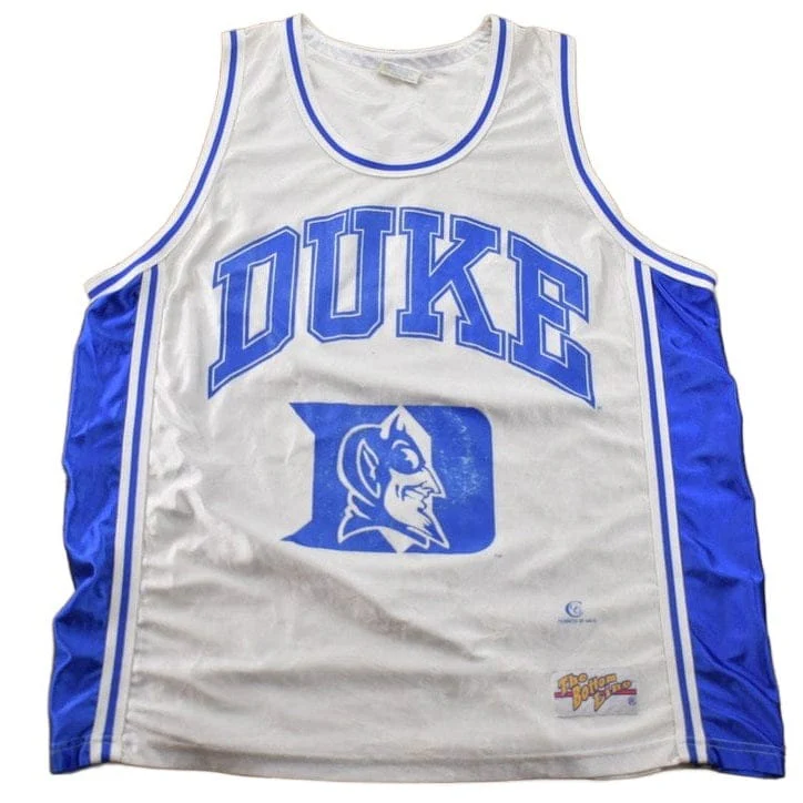 Vintage 1990s Duke University Collegiate Basketball Jersey T-Shirt Men's 2XL