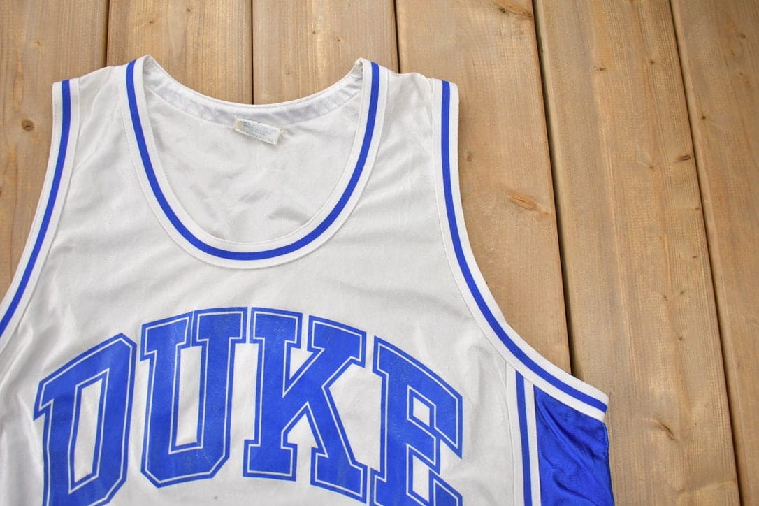 Vintage 1990s Duke University Collegiate Basketball Jersey T-Shirt Men's 2XL - Image 5