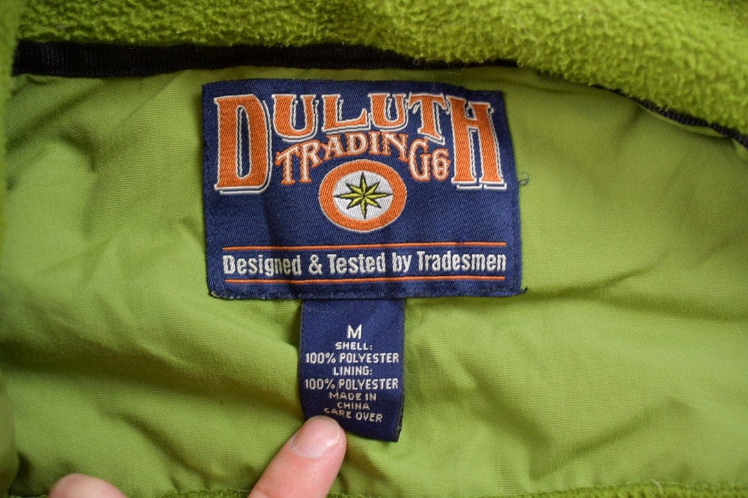 Vintage 1990s Duluth Green Fleece Sweater Men's Medium - Image 3