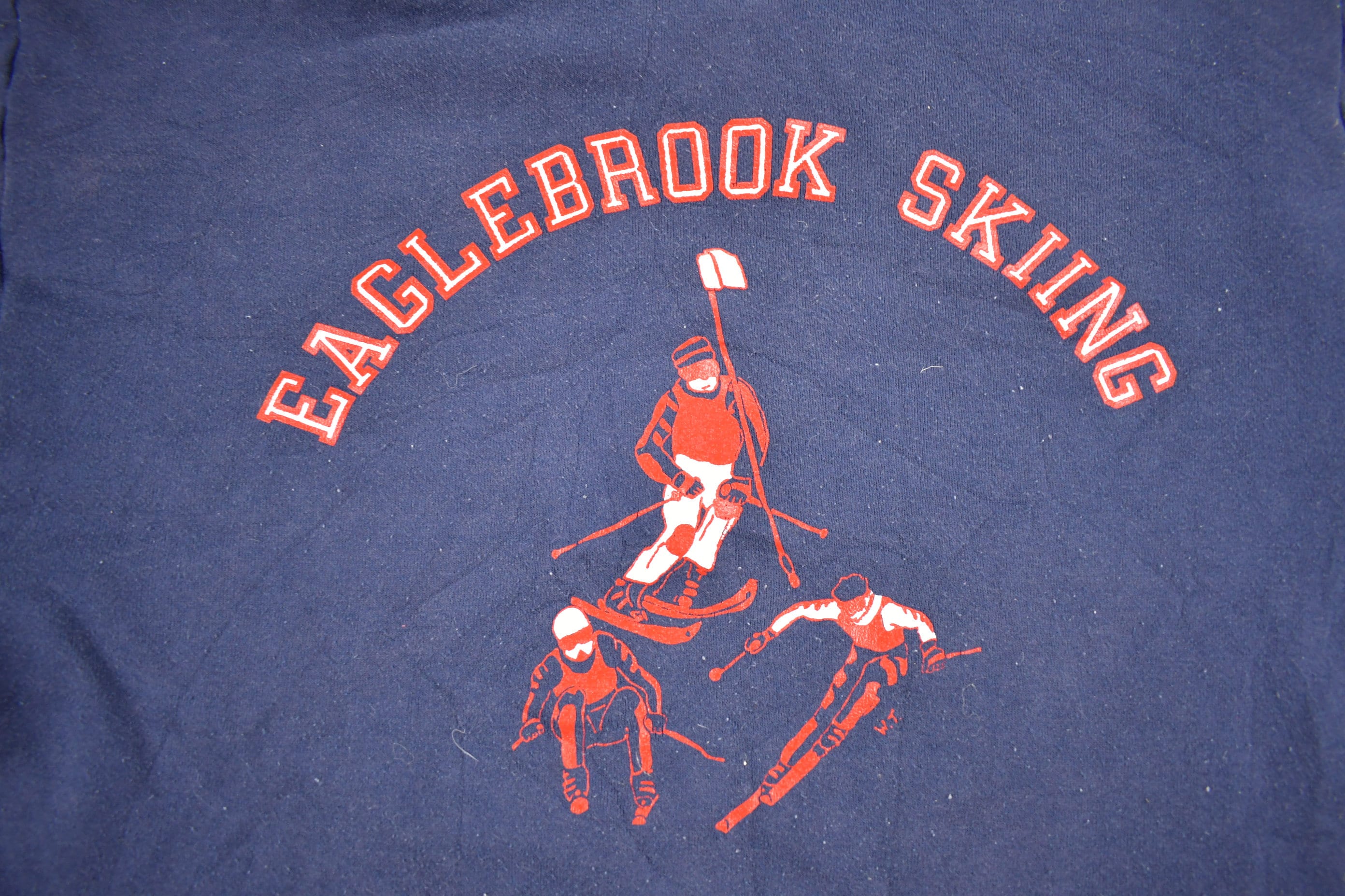 Vintage 1990s Eagle Brook Skiing Graphic Hoodie Men's Large - Image 3