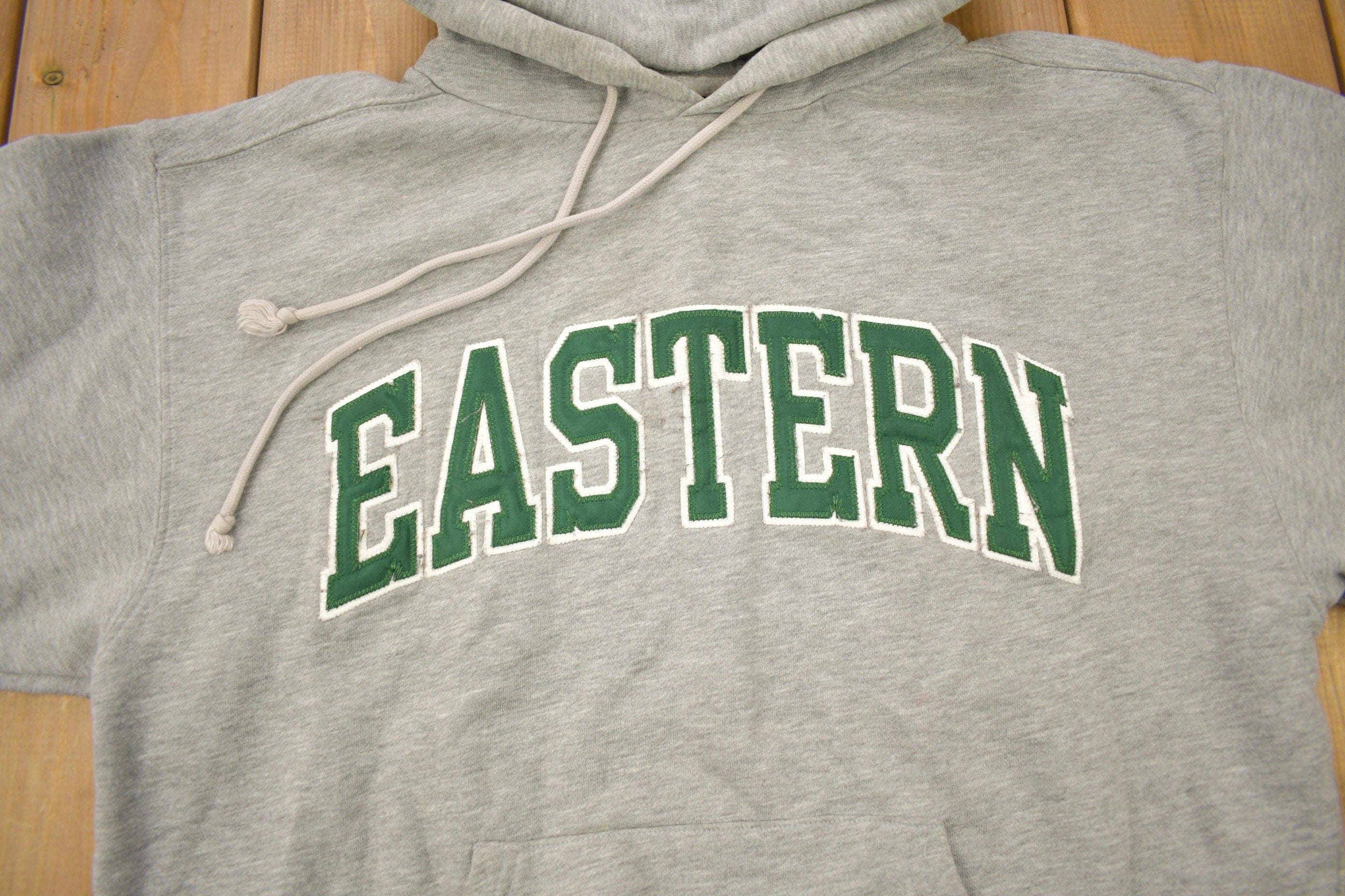 Vintage 1990s Eastern University Collegiate Hoodie Men's Medium - Image 3