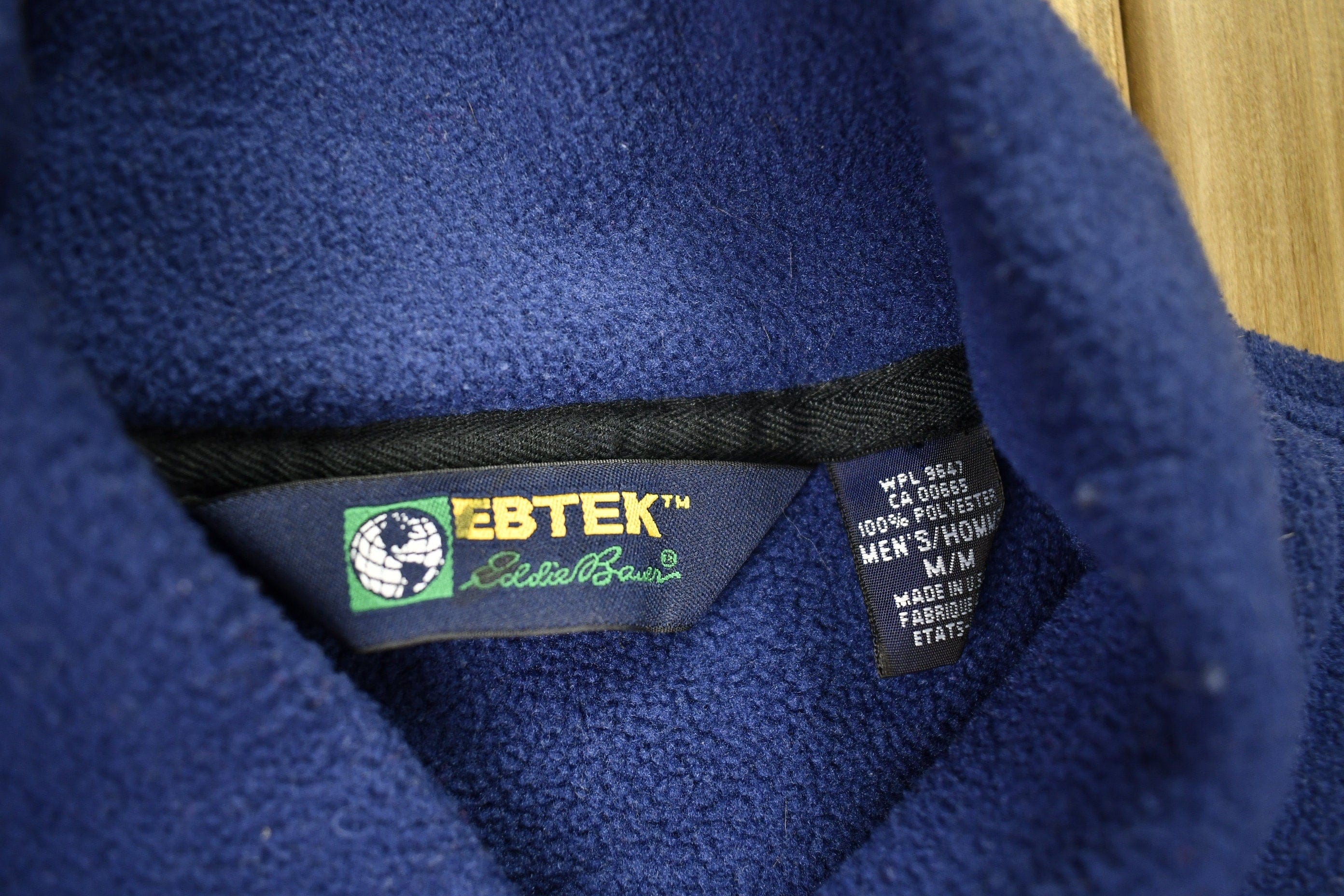 Vintage 1990s EB-TEK Eddie Bauer Quarter ButtonFleece Sweater Men's Large - Image 4