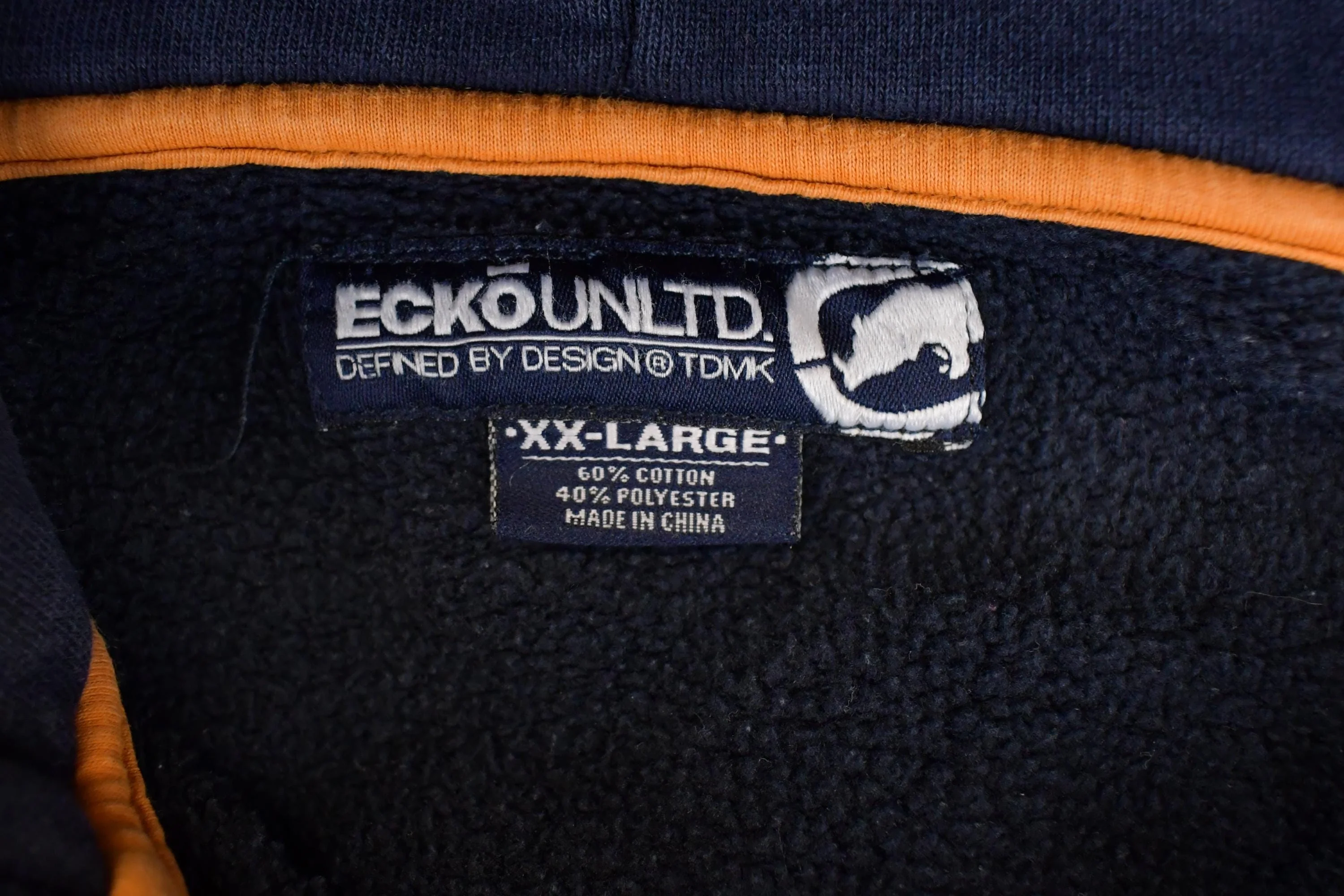 Vintage 1990s Ecko Unltd Full Zip Embroidered Hip Hip Hoodie Sweatshirt Mens XXL - Image 7