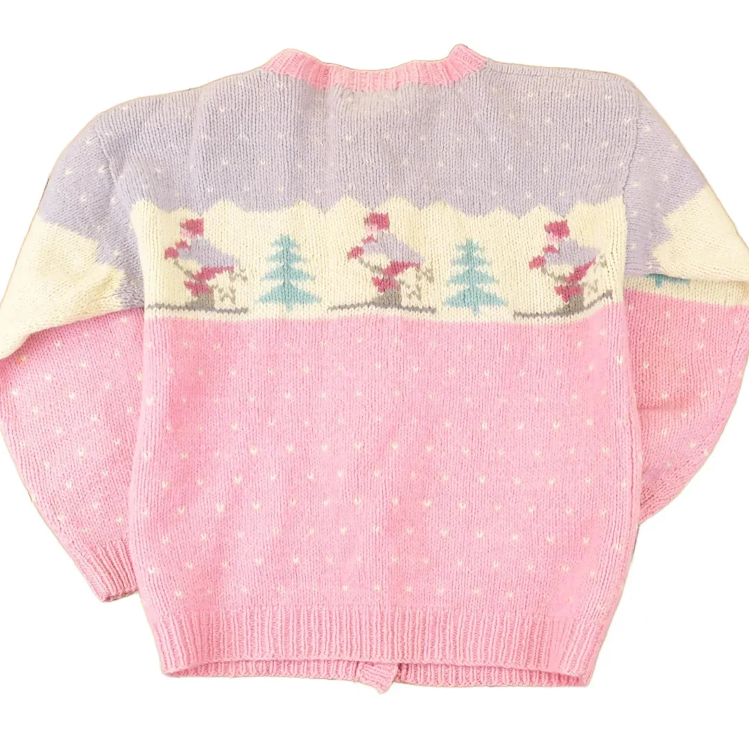 Vintage 1990s Eddie Bauer AOP Ski Wool Knit Cardigan Sweater Women's M - Image 2