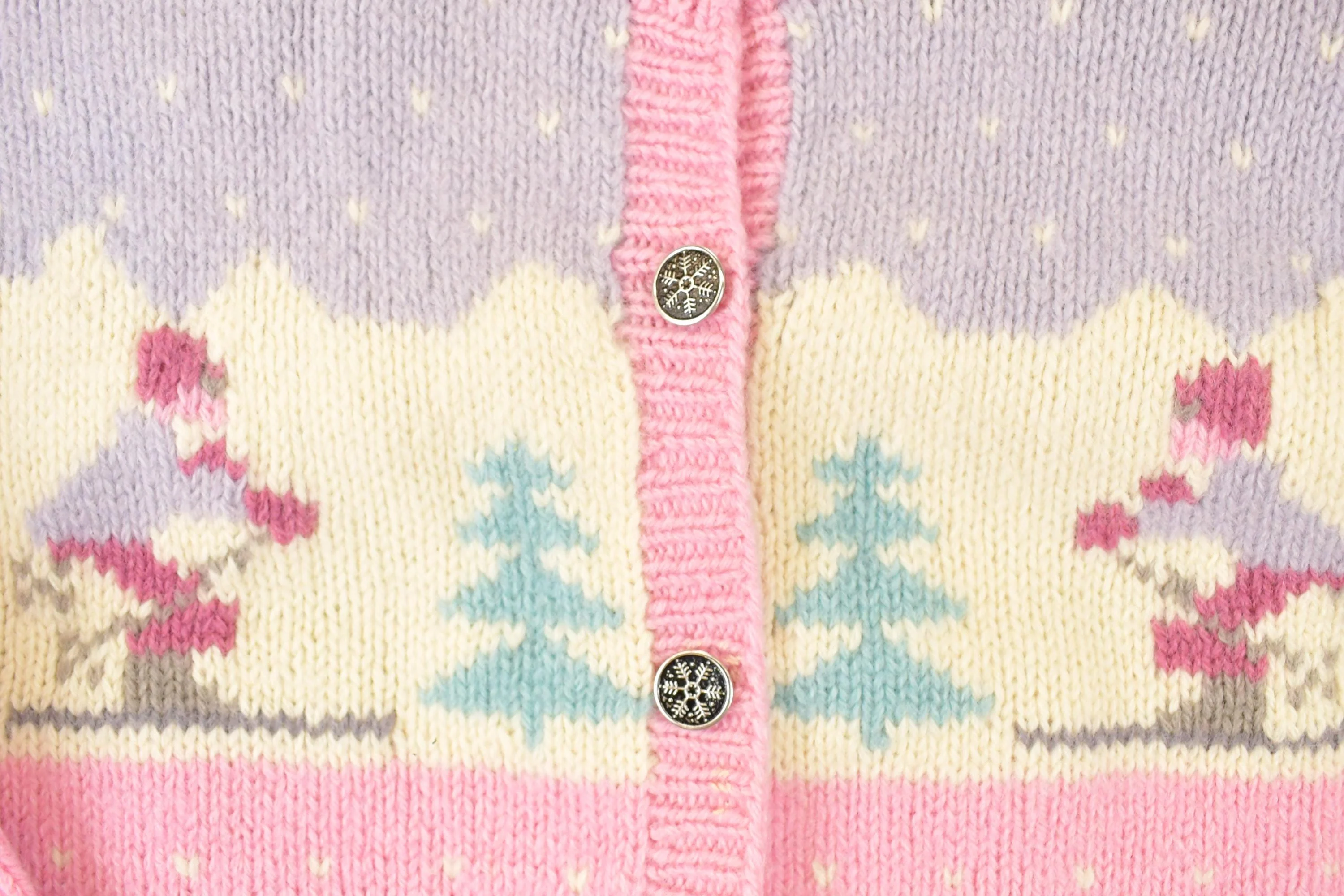 Vintage 1990s Eddie Bauer AOP Ski Wool Knit Cardigan Sweater Women's M - Image 3