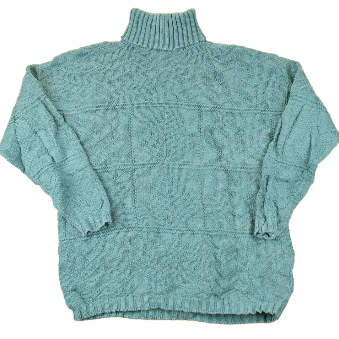 Vintage 1990s Eddie Bauer Cable Knit Turtleneck Sweater Womens L - Image 2