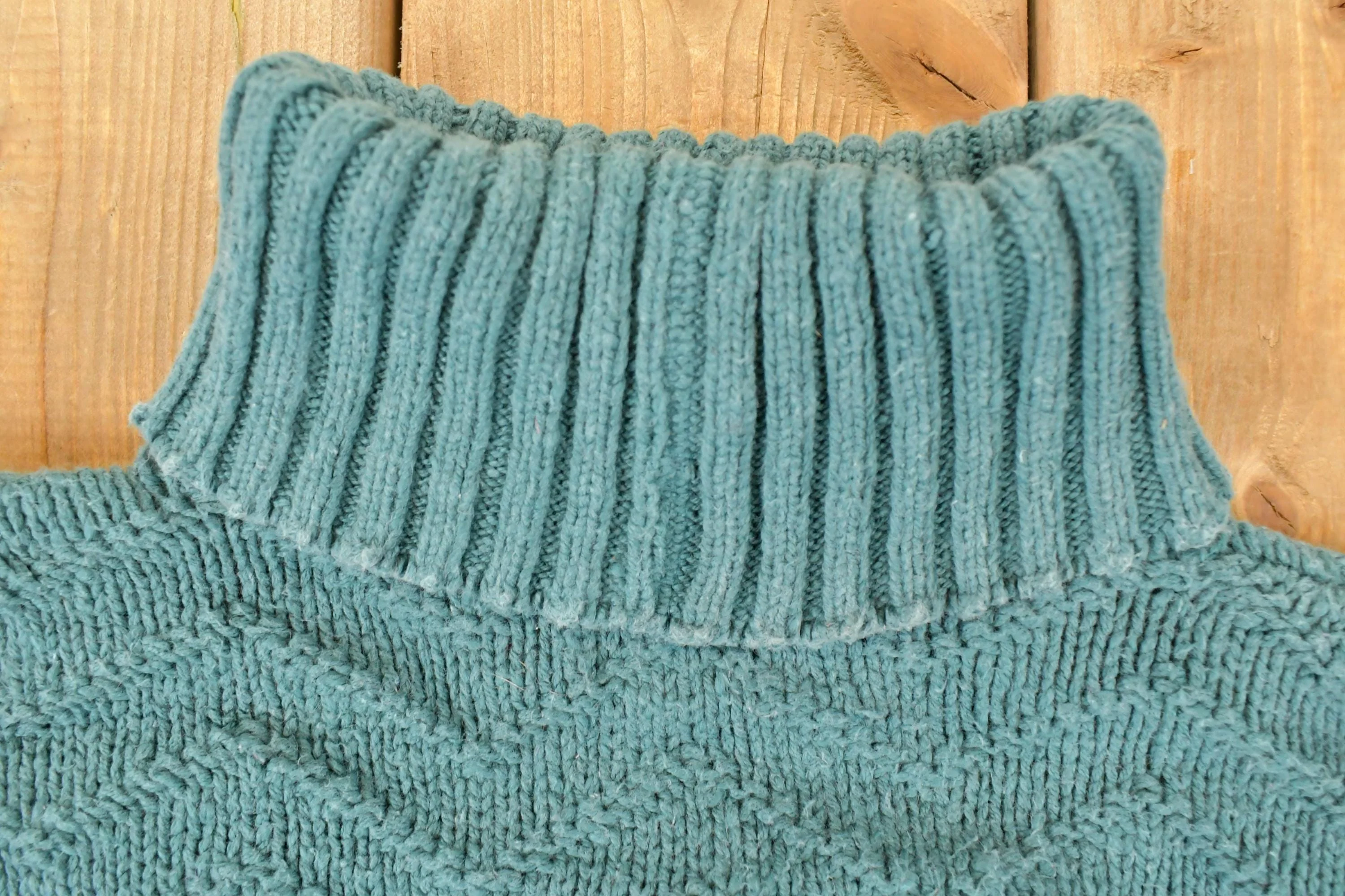 Vintage 1990s Eddie Bauer Cable Knit Turtleneck Sweater Womens L - Image 3