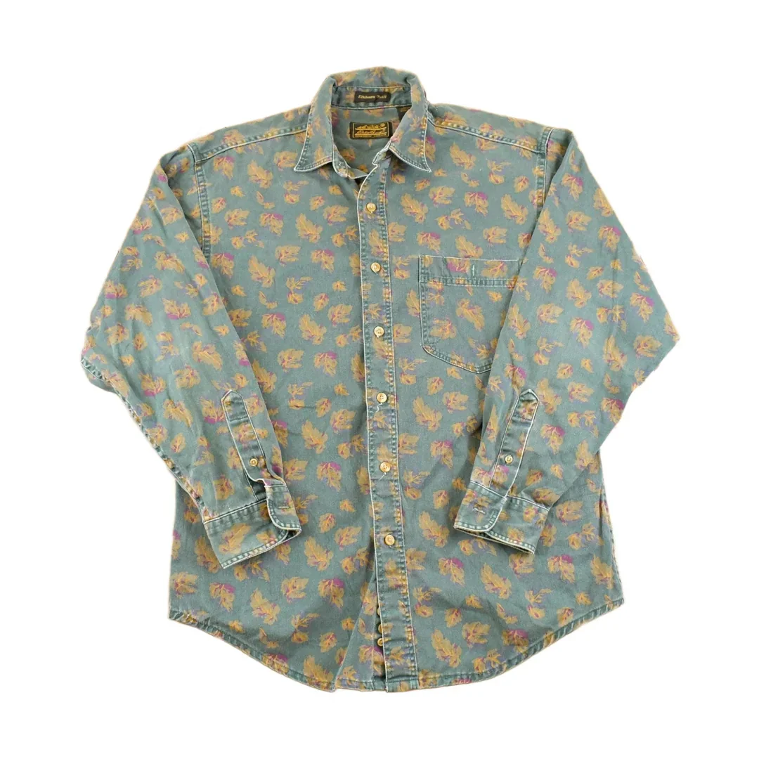 Vintage 1990s Eddie Bauer Elkhorn Twill Outdoorsman Button Up Shirt Men's M