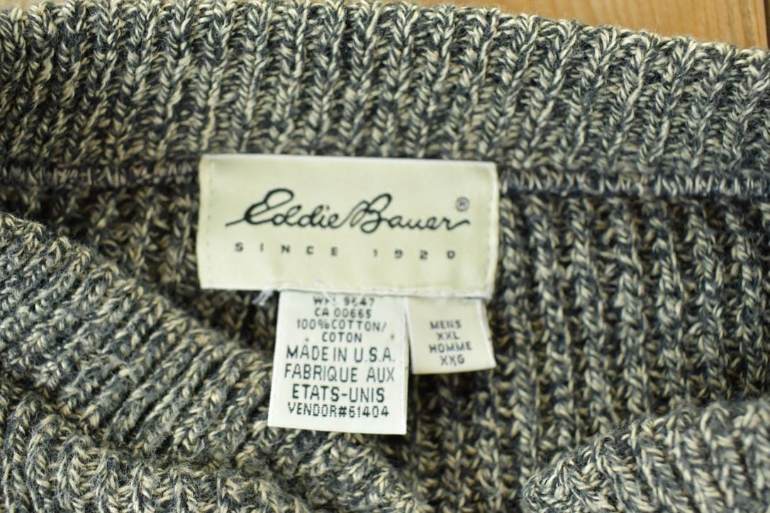 Vintage 1990s Eddie Bauer Heavy Knit Crewneck Sweater Men's 2XL - Image 3