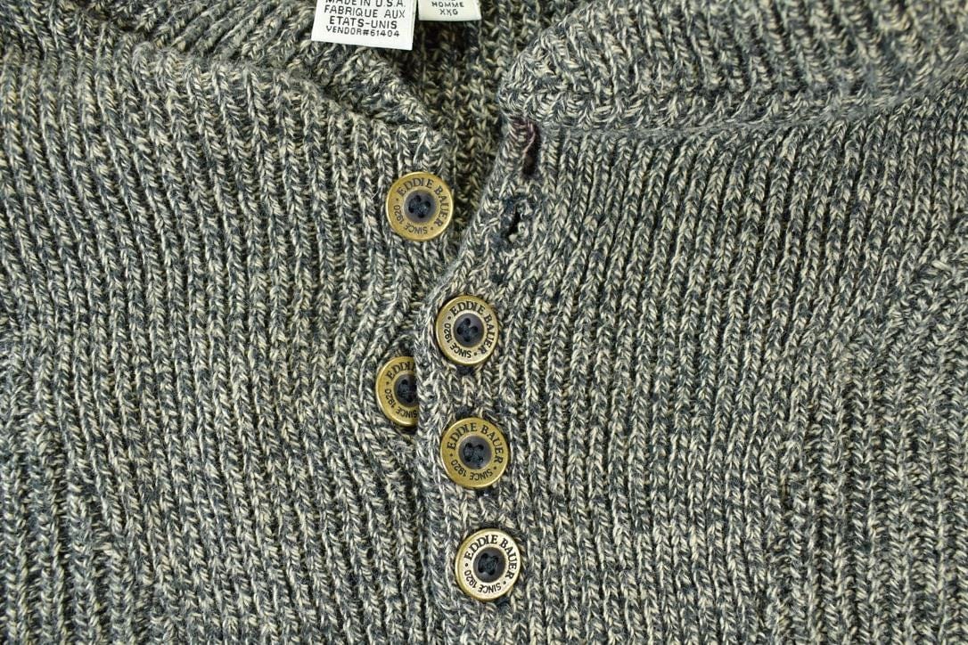 Vintage 1990s Eddie Bauer Heavy Knit Crewneck Sweater Men's 2XL - Image 4