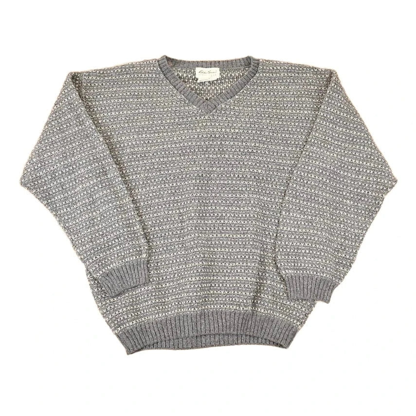 Vintage 1990s Eddie Bauer Knit V Neck Sweater Mens L
