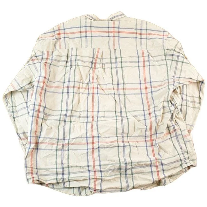 Vintage 1990s Eddie Bauer Large Plaid Western Style Button Up Shirt Men's XL - Image 2