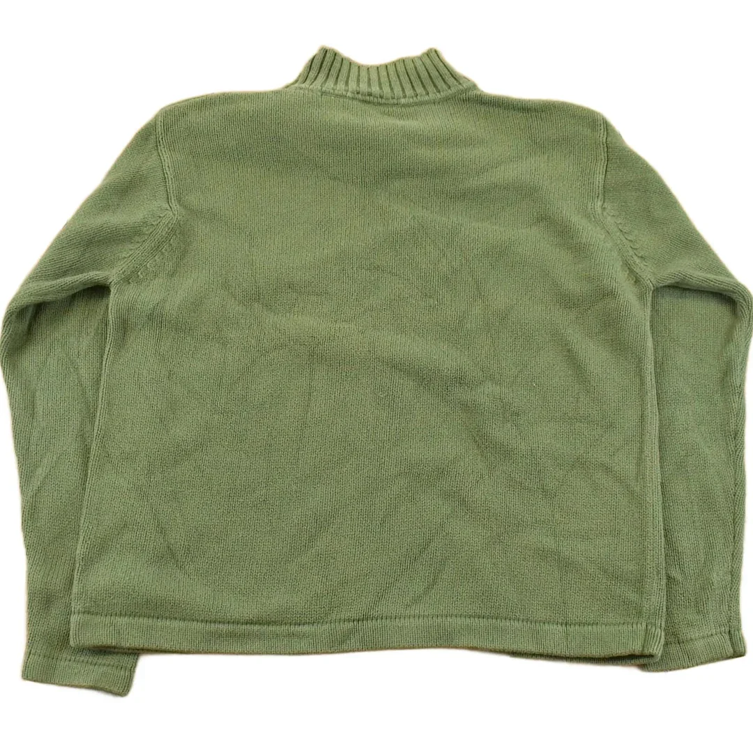 Vintage 1990s Eddie Bauer Mock Neck Knit Sweater Women's Medium - Image 2