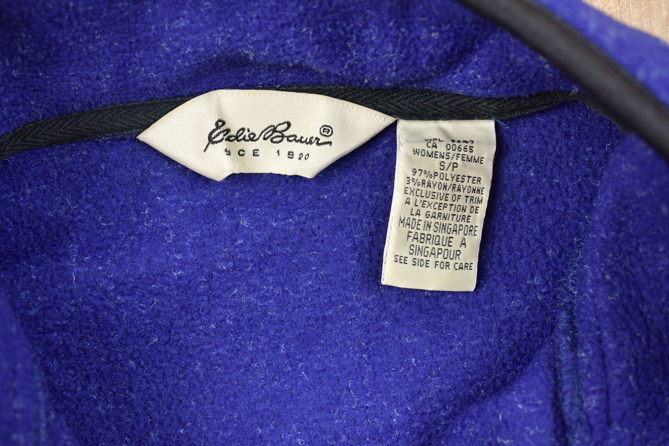 Vintage 1990s Eddie Bauer Quarter Zip Fleece Sweater Men's Large - Image 3
