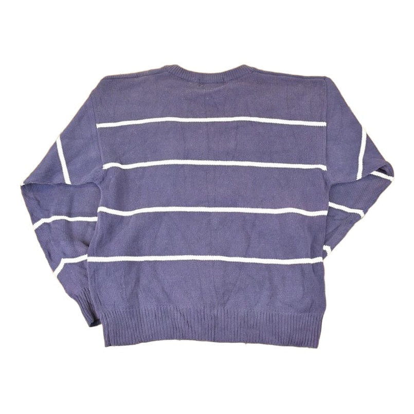 Vintage 1990s Eddie Bauer Striped Knit Crewneck Sweater Men's L - Image 2