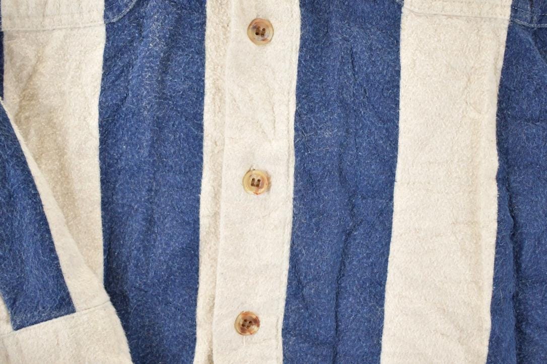 Vintage 1990s Eddie Bauer Vertical Stripe Western Style Button Up Shirt Men's Large - Image 3