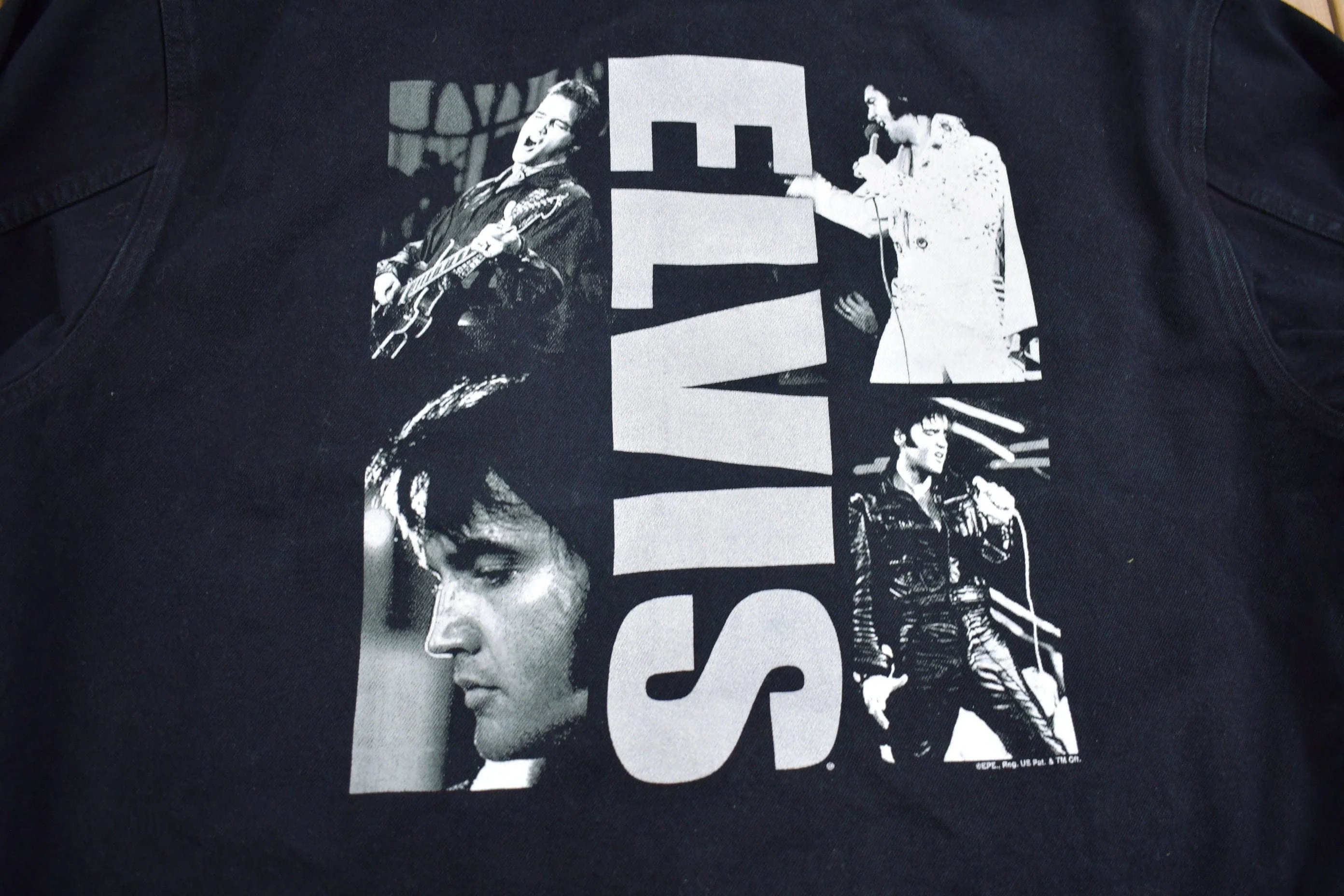 Vintage 1990s Elvis Presley Graphic Jean Jacket - Image 4