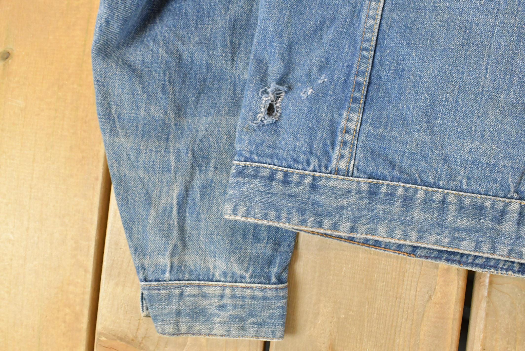 Vintage 1990s Ely Cattleman Denim Jean Trucker Jacket Women's Small - Image 7