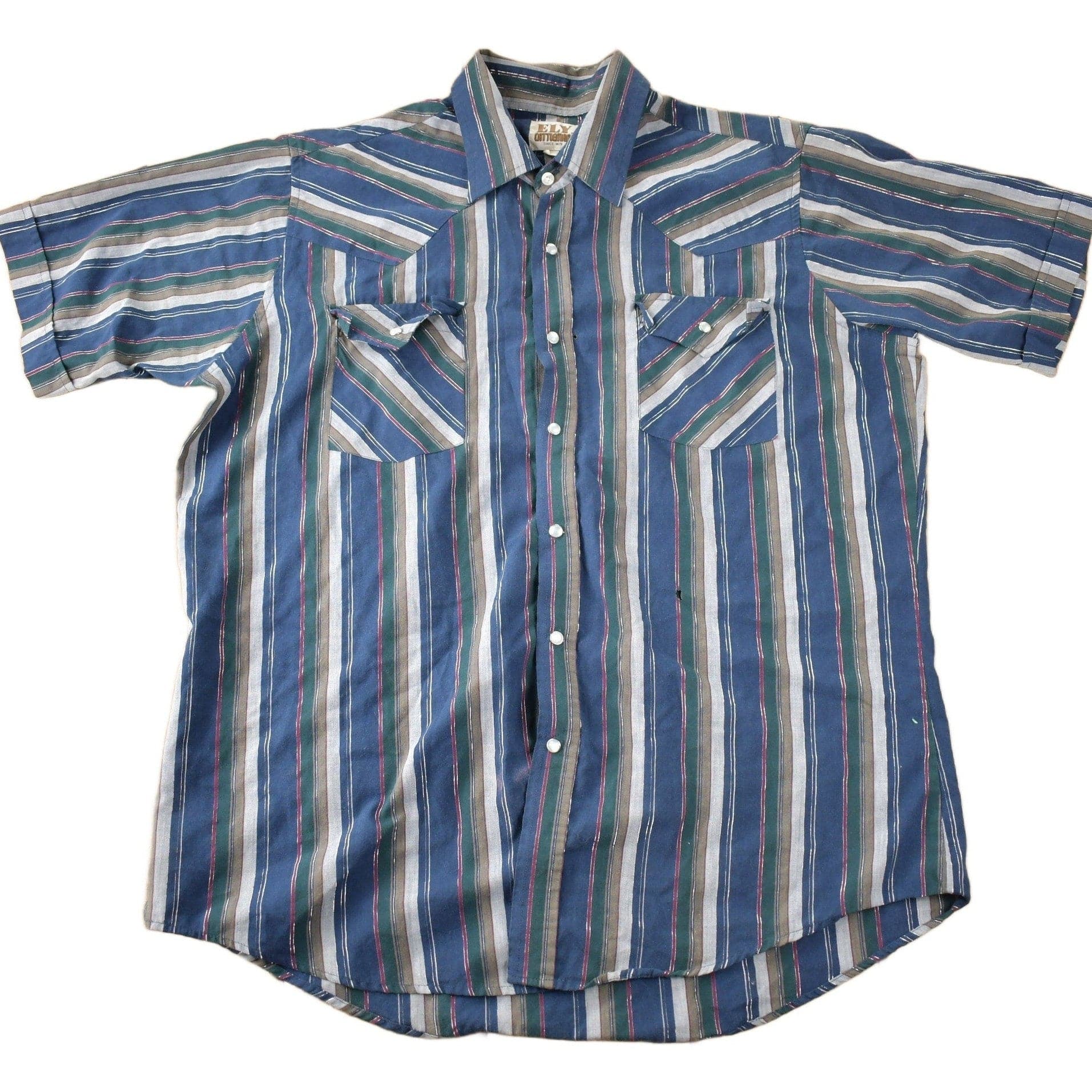 Vintage 1990s Ely Cattleman South Western Style Button Up Rodeo Shirt Men's L