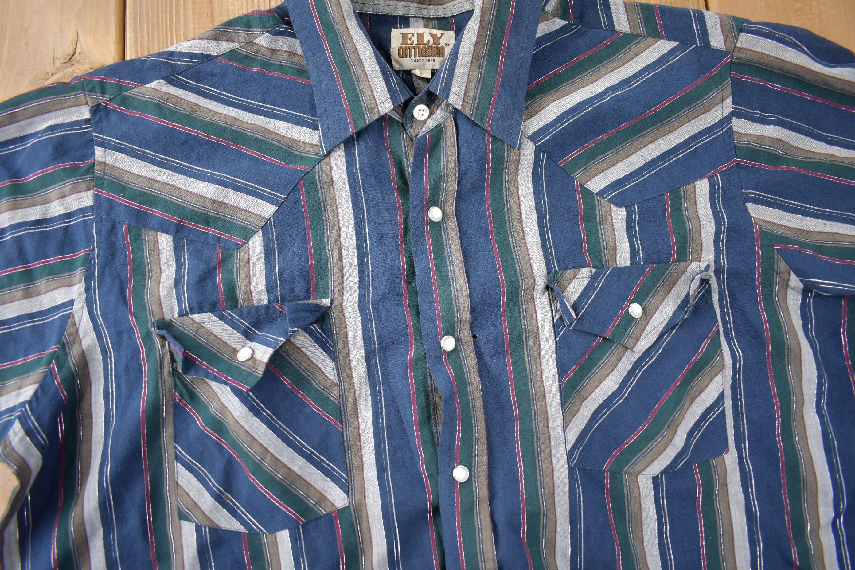 Vintage 1990s Ely Cattleman South Western Style Button Up Rodeo Shirt Men's L - Image 5