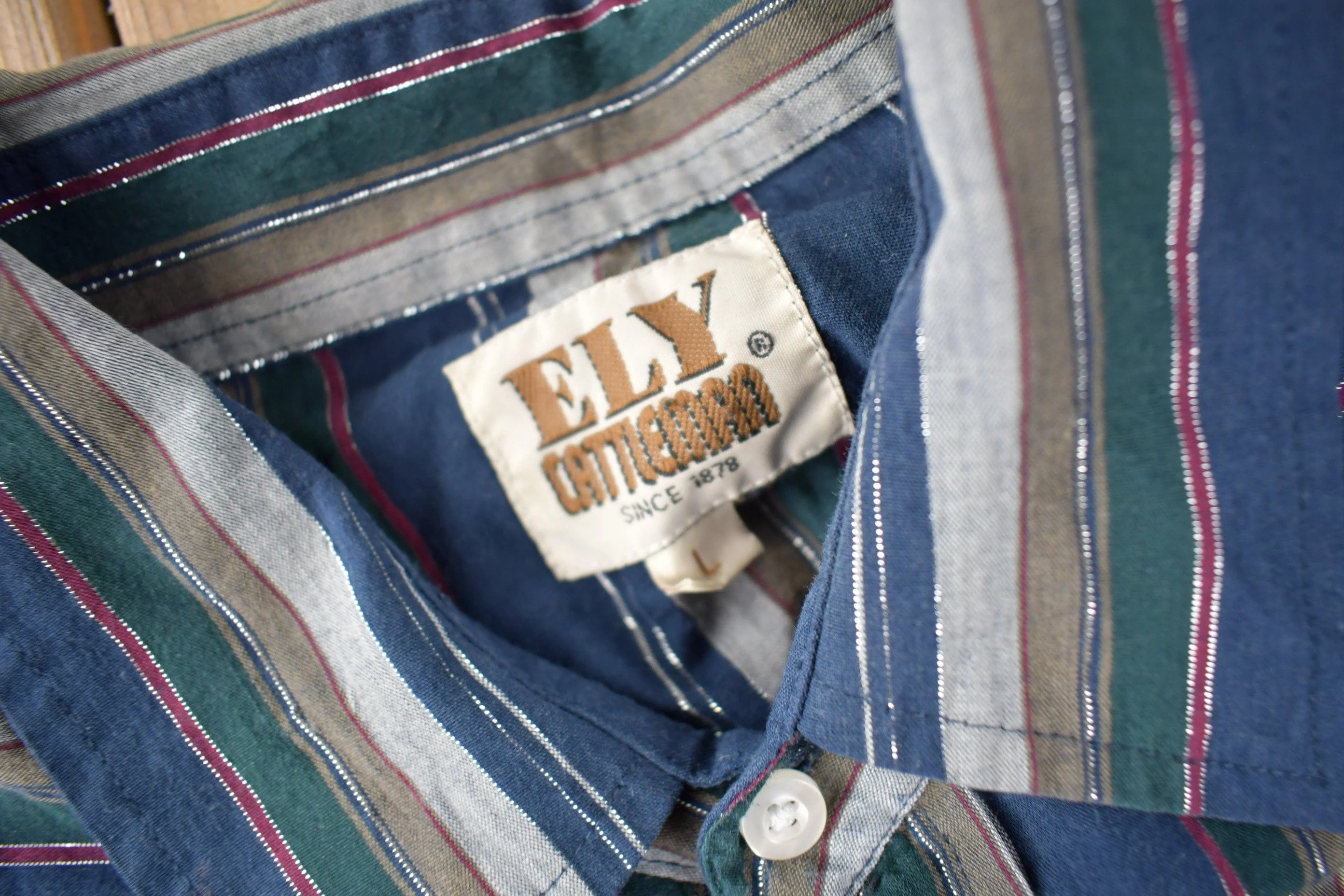 Vintage 1990s Ely Cattleman South Western Style Button Up Rodeo Shirt Men's L - Image 6