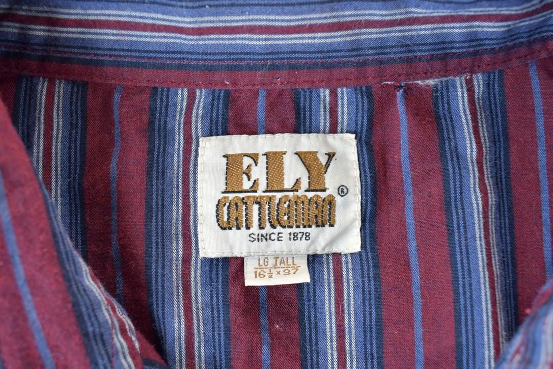 Vintage 1990s Ely Cattleman Western Button Up Shirt Men's Large - Image 3