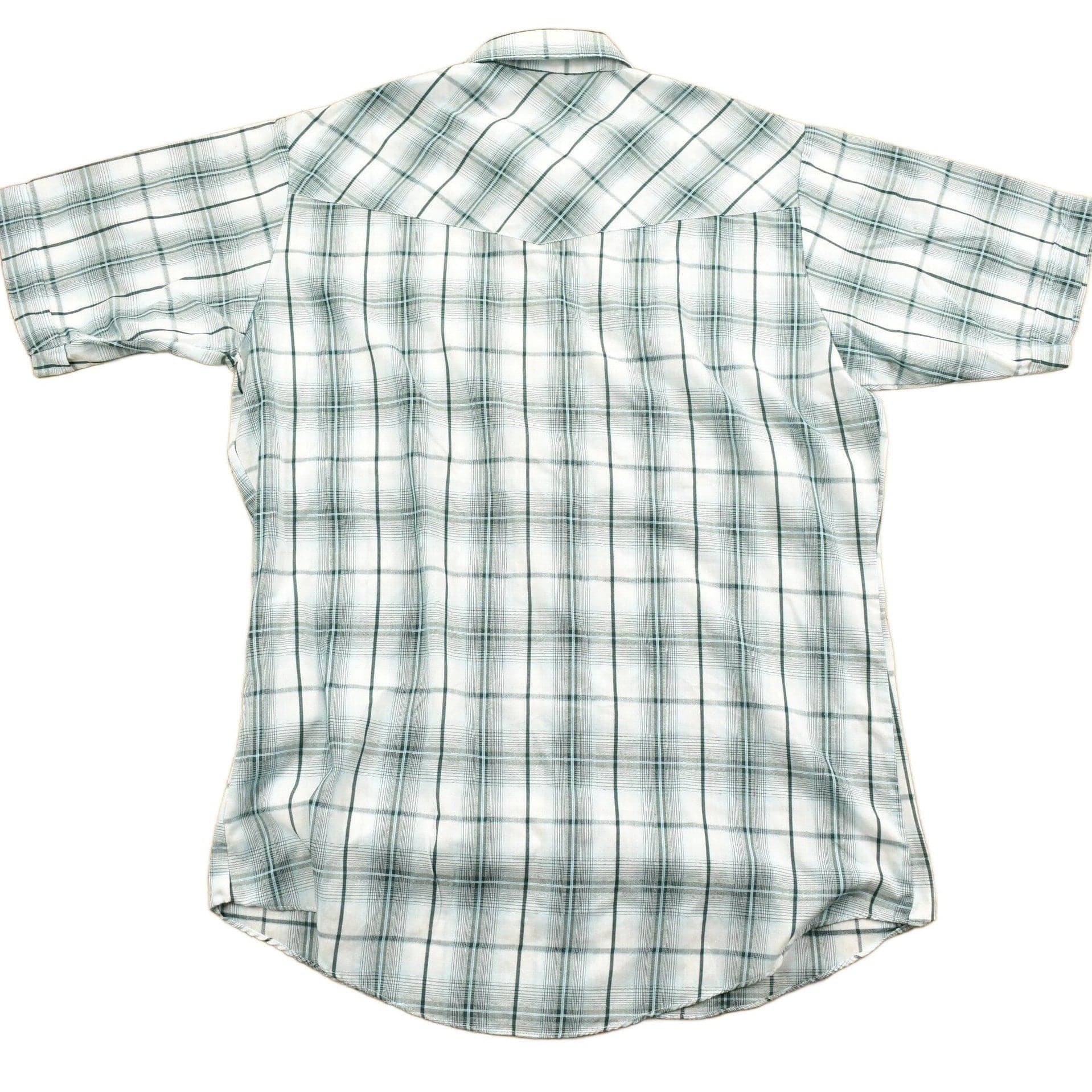 Vintage 1990s Ely Cattleman Western Flannel Button Up Short Sleeve Shirt Men's Medium - Image 2