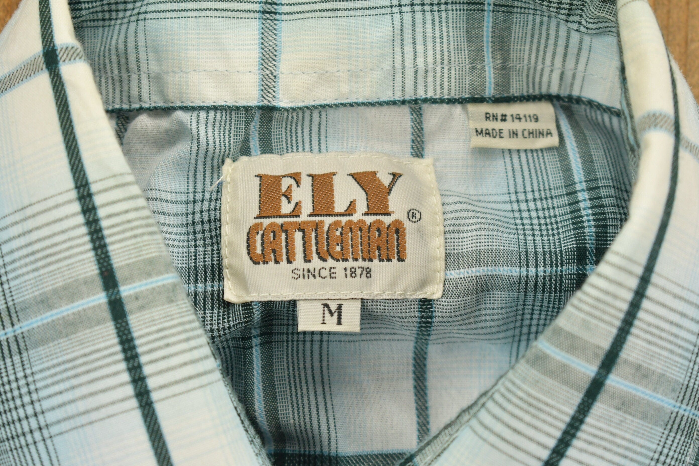 Vintage 1990s Ely Cattleman Western Flannel Button Up Short Sleeve Shirt Men's Medium - Image 5