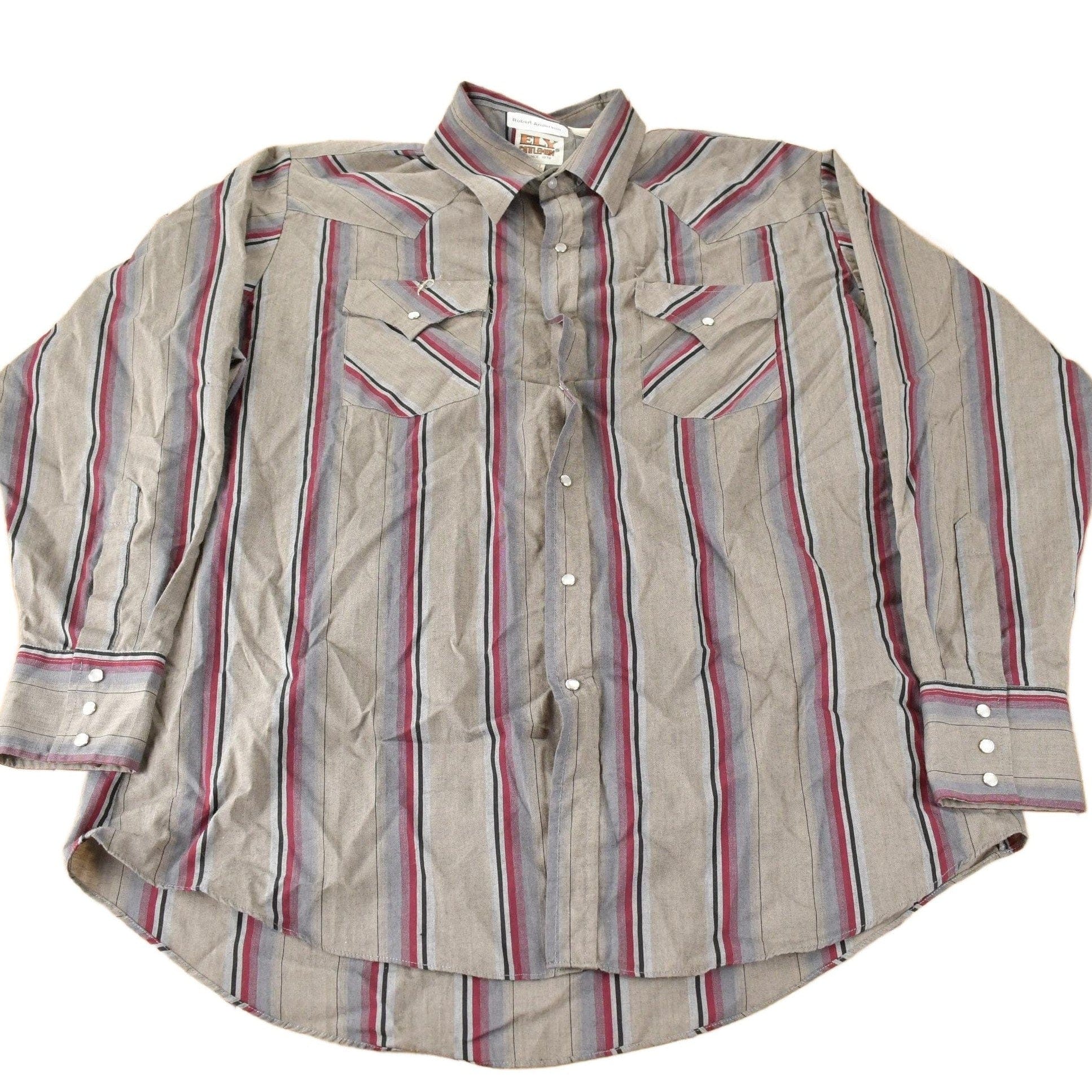 Vintage 1990s Ely Cattleman Western Style Pearl Snap Button Up Shirt Men's XL